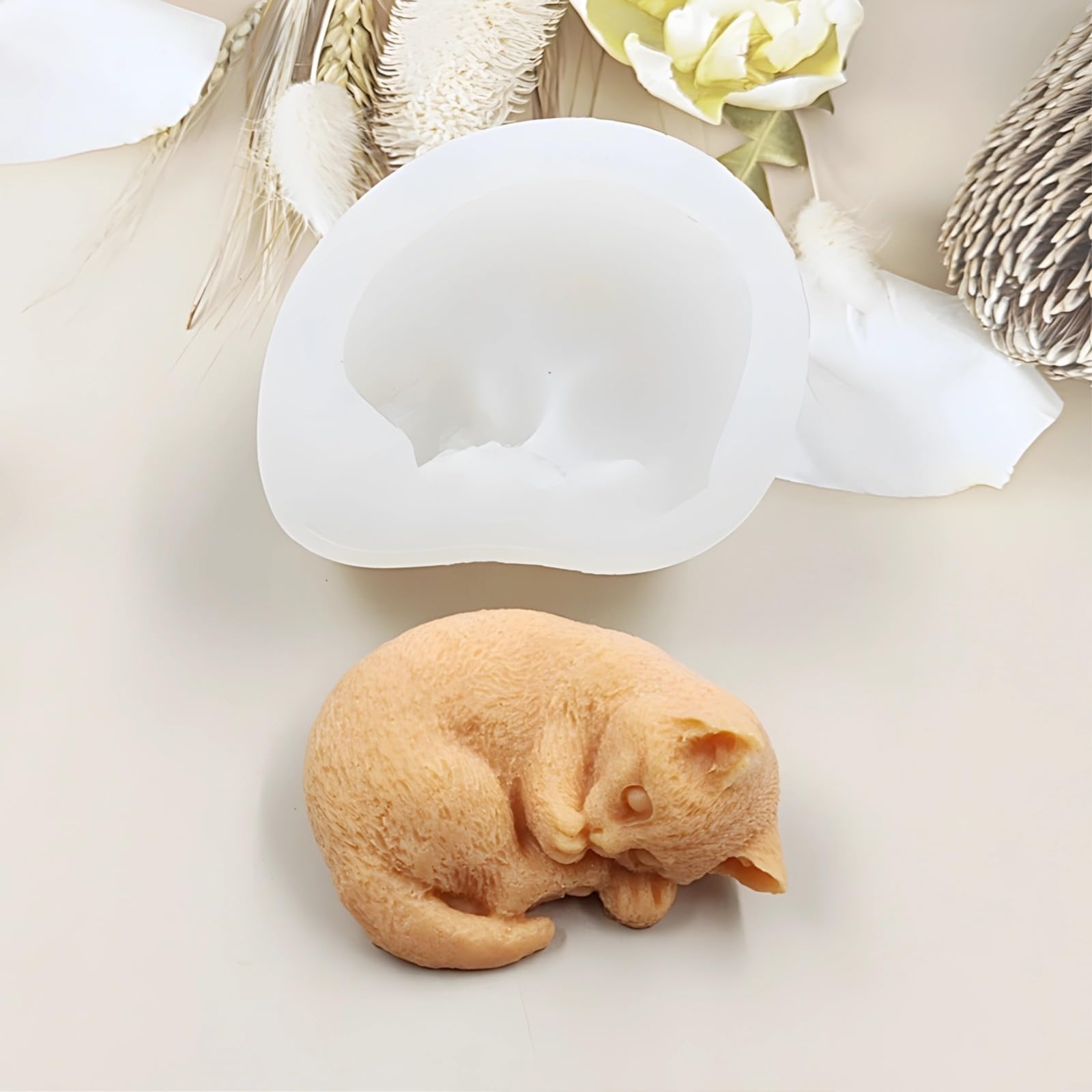 Moule silicone chat pour pâtisserie et loisirs créatifs, moule résine chat, silicone détaillé, forme de chat mignonne, démoulage facile