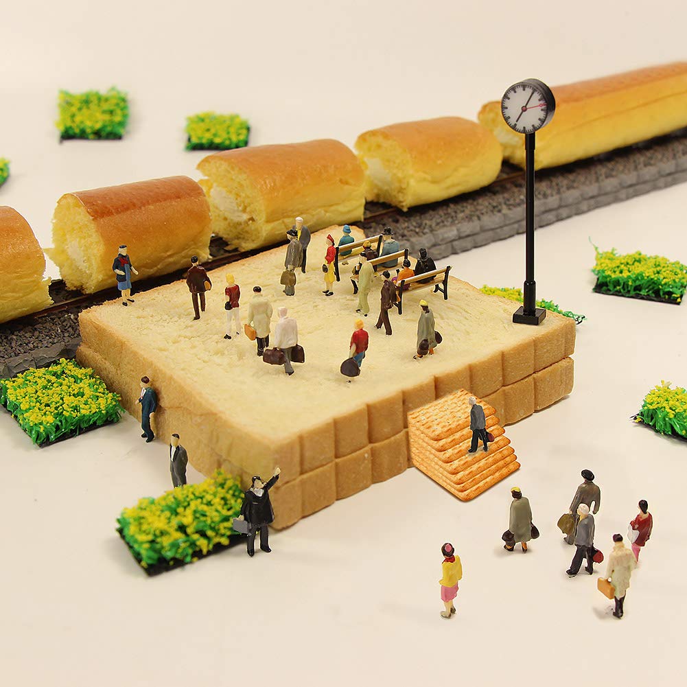 Evemodel 100Pz Dipinte Figure Dipinte Verniciata Treno Modello Persone 1:87 Scala Ho Verniciata