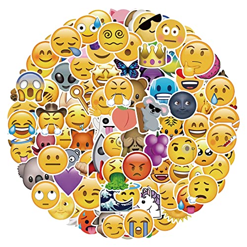 EMOJI style sticker pack/ Waterproof Cute Vinyl Aesthetic Vsco Stickers for Hydroflask, Laptop, Computer, Skateboard, Phone case, Bike, Postcards/ Stickers for Kids and Adults, Teen Boys and Girls, Gamers and Racers (EMOJI)