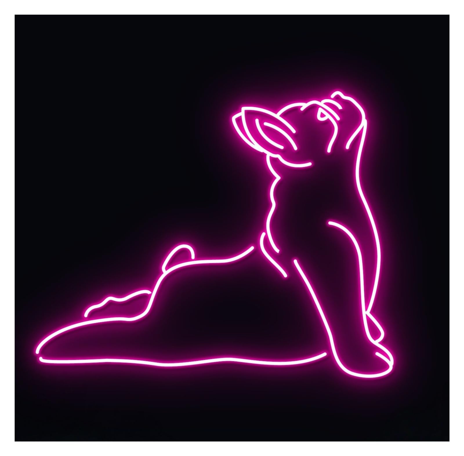 Decoración Lámparas Letrero De Neón Para Yoga Con Diseño Bulldog Francés Y Pug, Pose Perro, Decoración Pared Para Guardería, Cachorro, 58cm