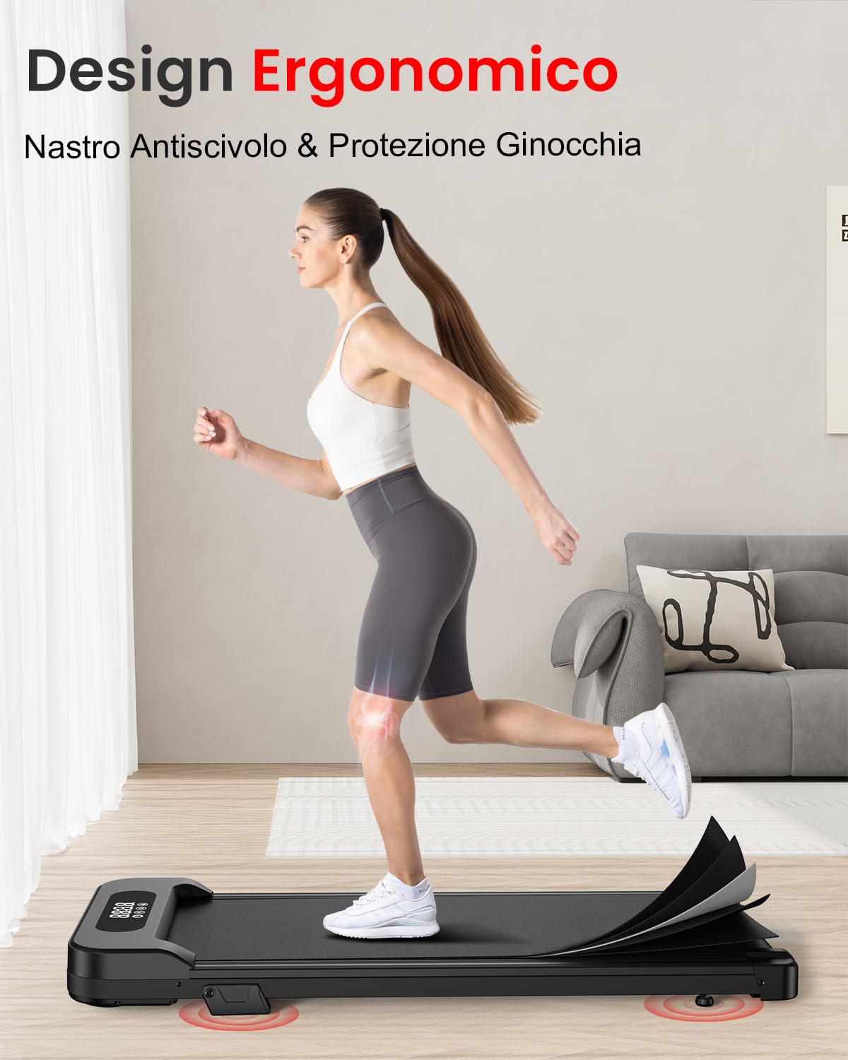 Tapis Roulant Salvaspazio 9%, 3 IN 1 Tapis Roulant Elettrico, 2.5CV Walking Pad Pieghevole, Design Salvaspazio per Casa e Ufficio
