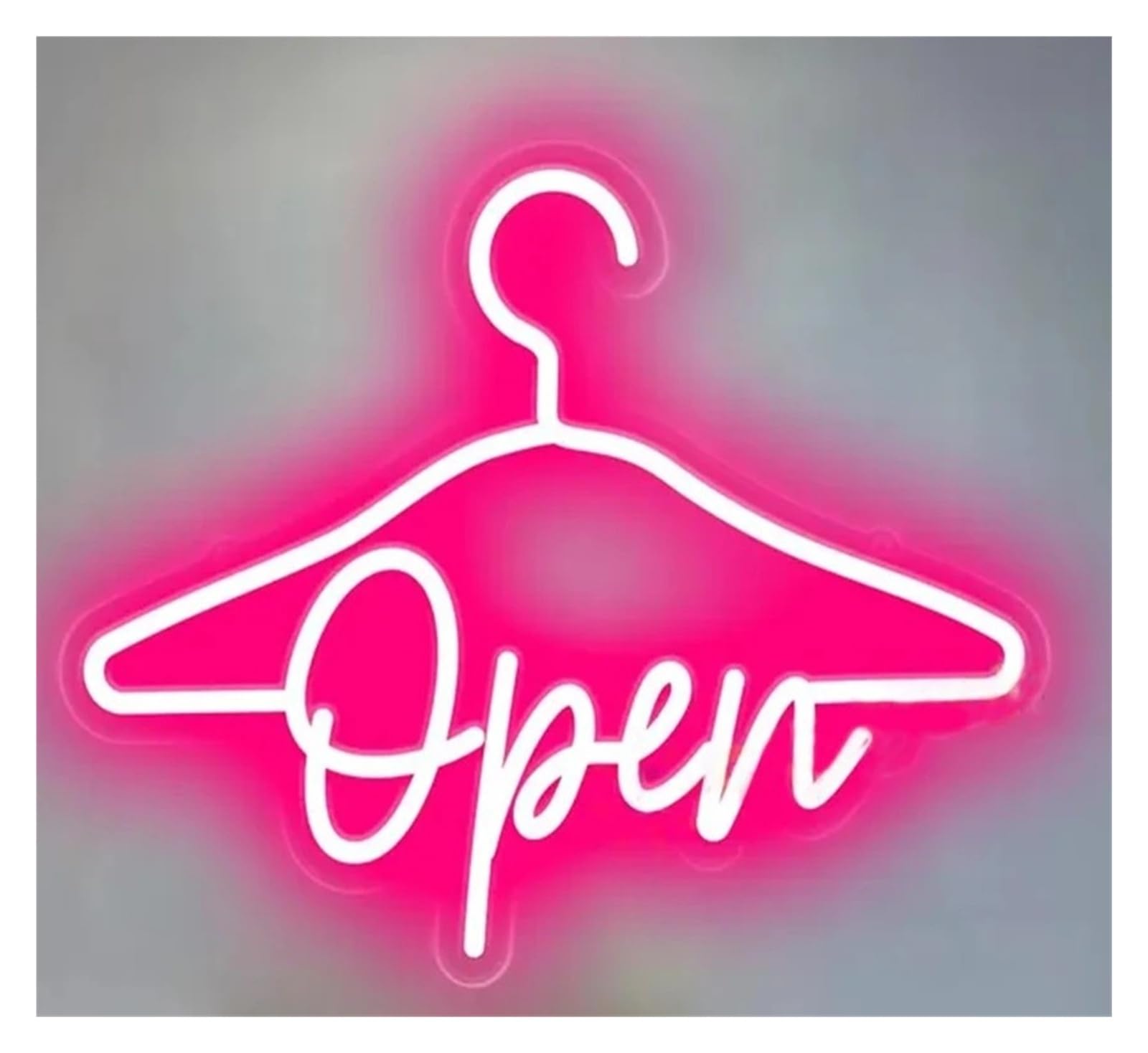 RONGCH Hanging Art Neon Signs Open Neon Sign Clothing Hanger for Boutique, Wardrobe & Retail Store Decor, Wall 45cm(B)