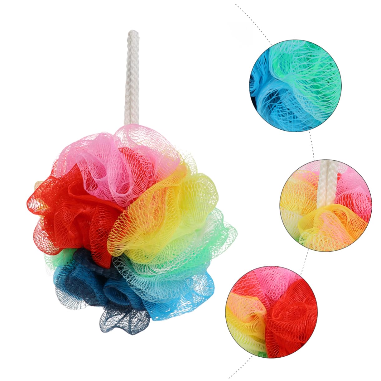 FRCOLOR 6pcs Gradient Bath Shower Balls Soft Texture Scrubbing Balls for Relaxing Shower Experience for Skin Cleaning and Exfoliation Bathroom Accessories