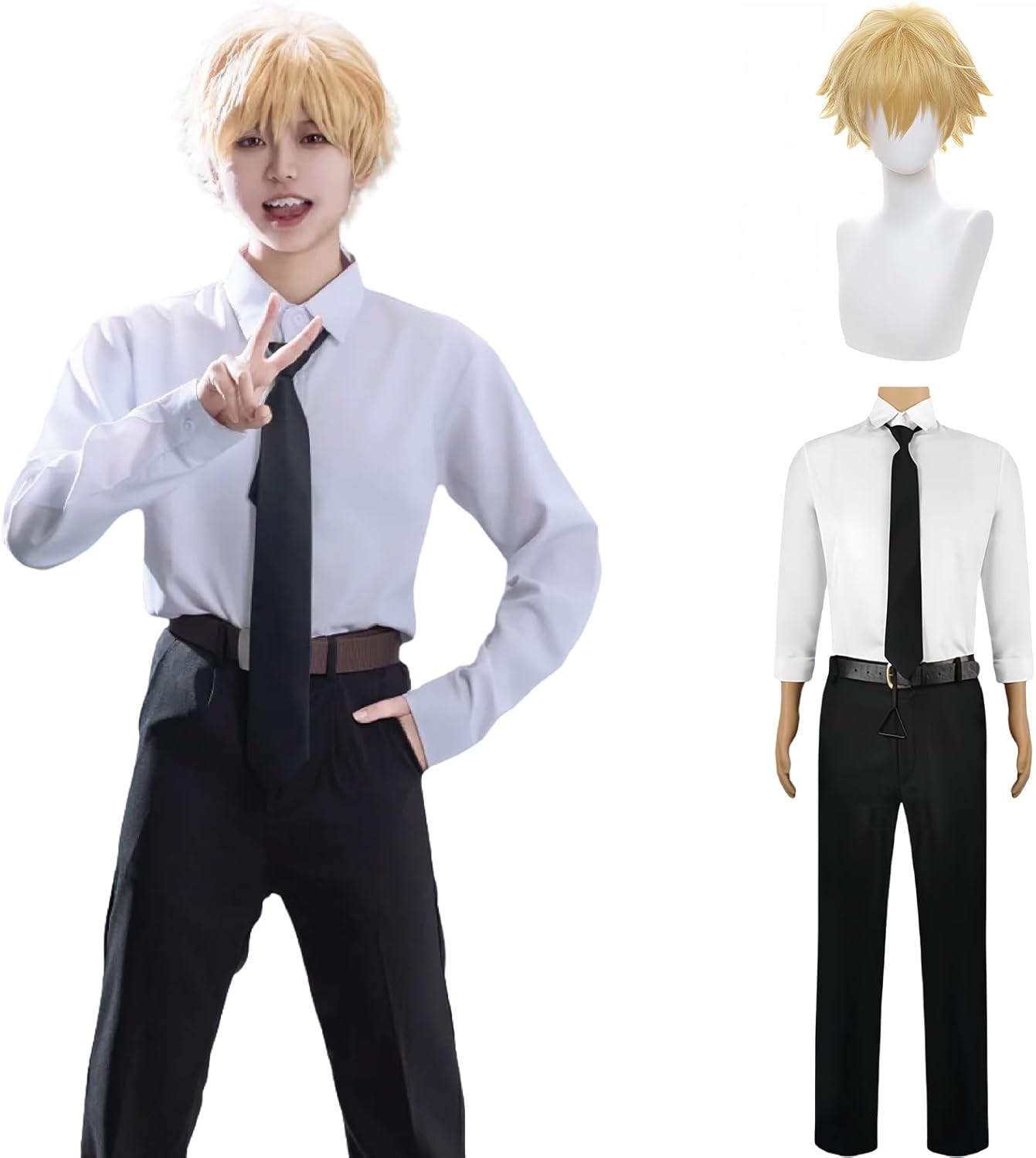 Denji Cosplay Costume Adult Reze Makima Power Mitaka Asa Hayakawa Aki Cosplay Outfit for Women Men Denji With Wig Large