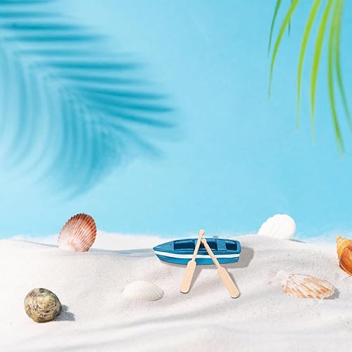 Miniatura 9 de Toyvian Juguetes Mini paleta de madera en miniatura para barco de madera en miniatura, remos de canoa en miniatura, bote, bote, canoa, modelo, micro