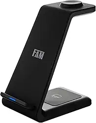Carregador Triplo Indução 20W FCA QW27 – Carregador sem Fio Rápido para iPhone, Samsung, iWatch e AirPods – Base de Carregamento 3 em 1