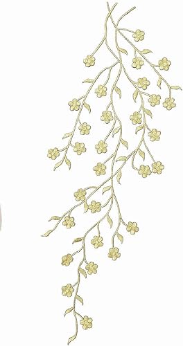 18'x6 14' #5114g 13 34' Gold Quince Flower,Trim Fringe Embroidery Iron On Appliqu_ Patch Embroidered Iron on Patch Sew On for Clothing Applique for
