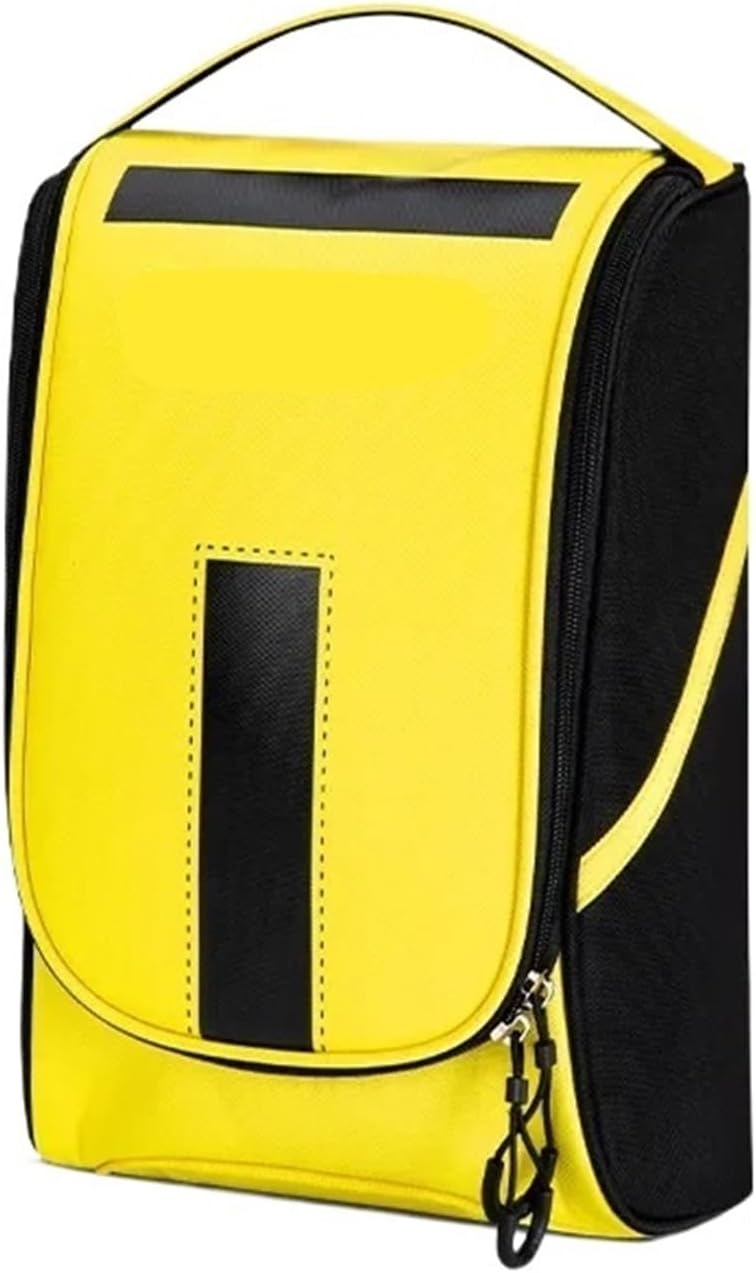 Golf Shoes Bag Women Men Golf Shoe Bag Protable Waterproof Nylon Light Portable Breathable with Handle Sport Padded Carry Bags(Black yellow)