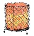 HemingWeigh Natural Himalayan Glow Hand Carved Natural Crystal Himalayan Salt Lamp with Salt Chips Natural Himalayan Salt Crystals Metal Cylinder Basket Lamp 17cm, Electric Wire & Bulb Included