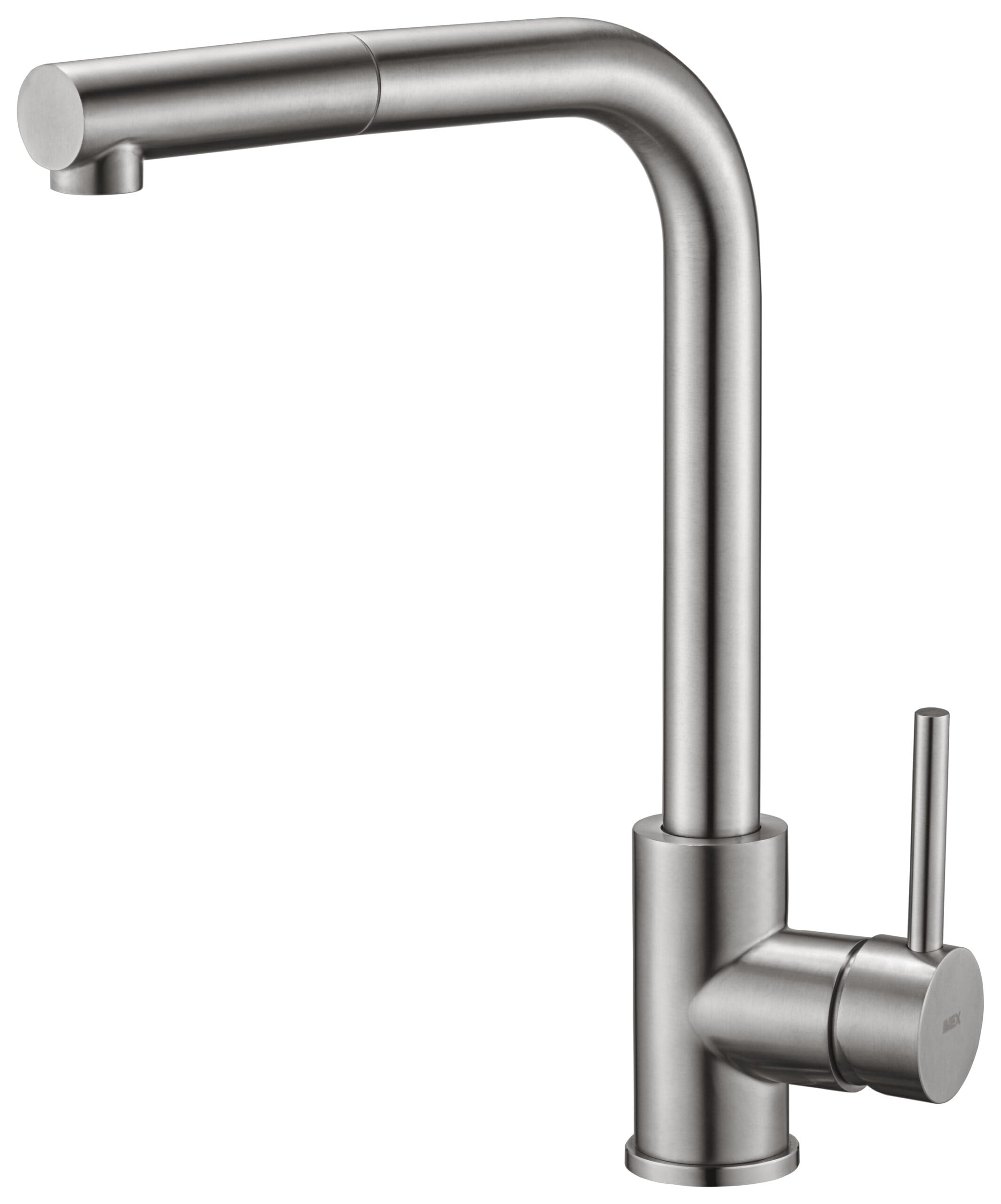 IMEX Grifo Cocina Fregadero Extraible - MALTA Grifo Cocina Monomando con Caño Extraíble, Cartucho Cerámico Ø35mm, Cuerpo de Latón, Acabado y Diseño Moderno y Elegante (ACERO CEPILLADO)