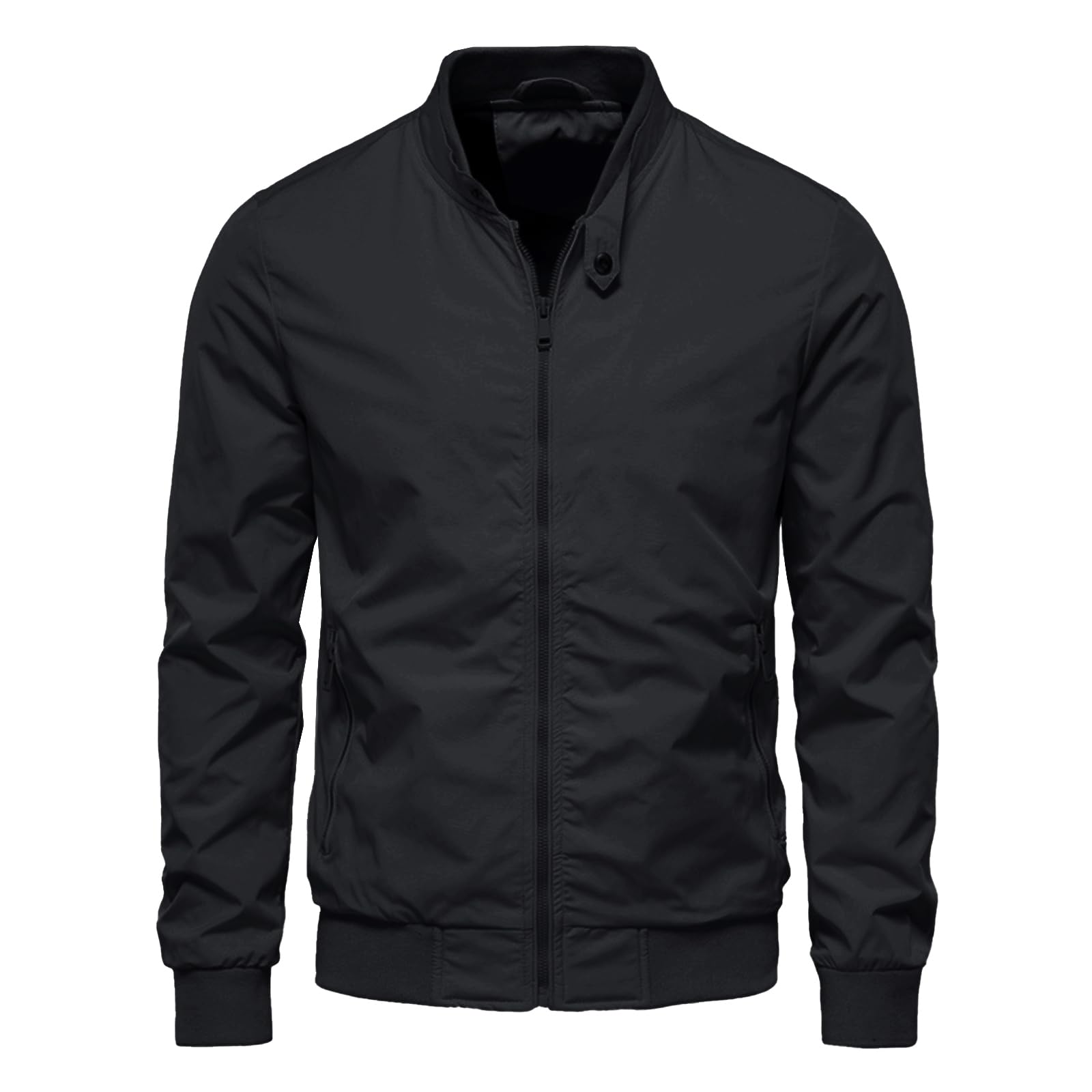 HOTIAN Herren Jacke Leichte Windbreaker Bomberjacke mit Stehkragen Jacke Übergangsjacke Freizeit jacke mit Reißverschlusstaschen
