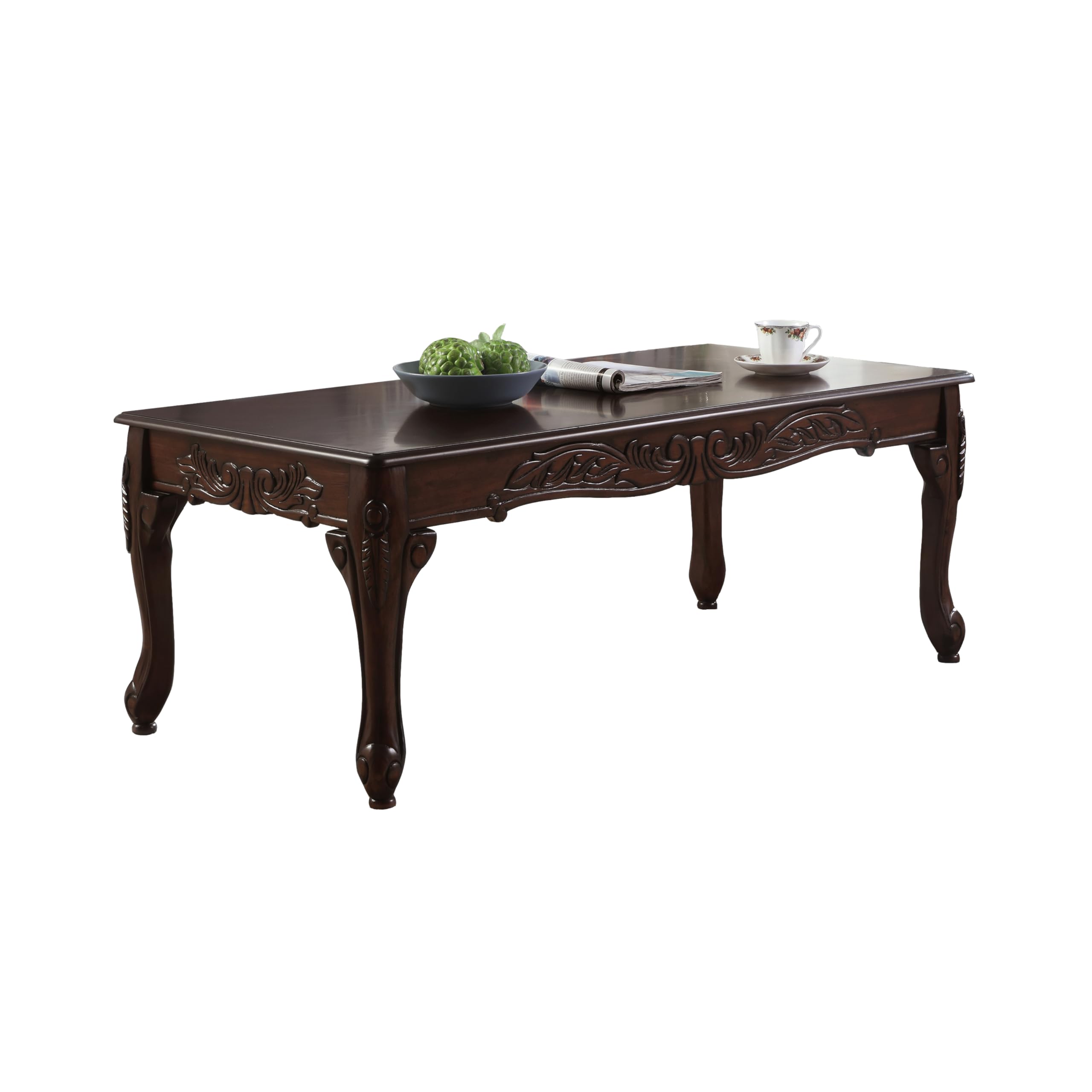 NicBex Tavolino Da Caffè Rettangolare In Legno Ciliegio Scuro - 122 Cm Con Contenitore - Per Soggiorno E Ufficio - 3