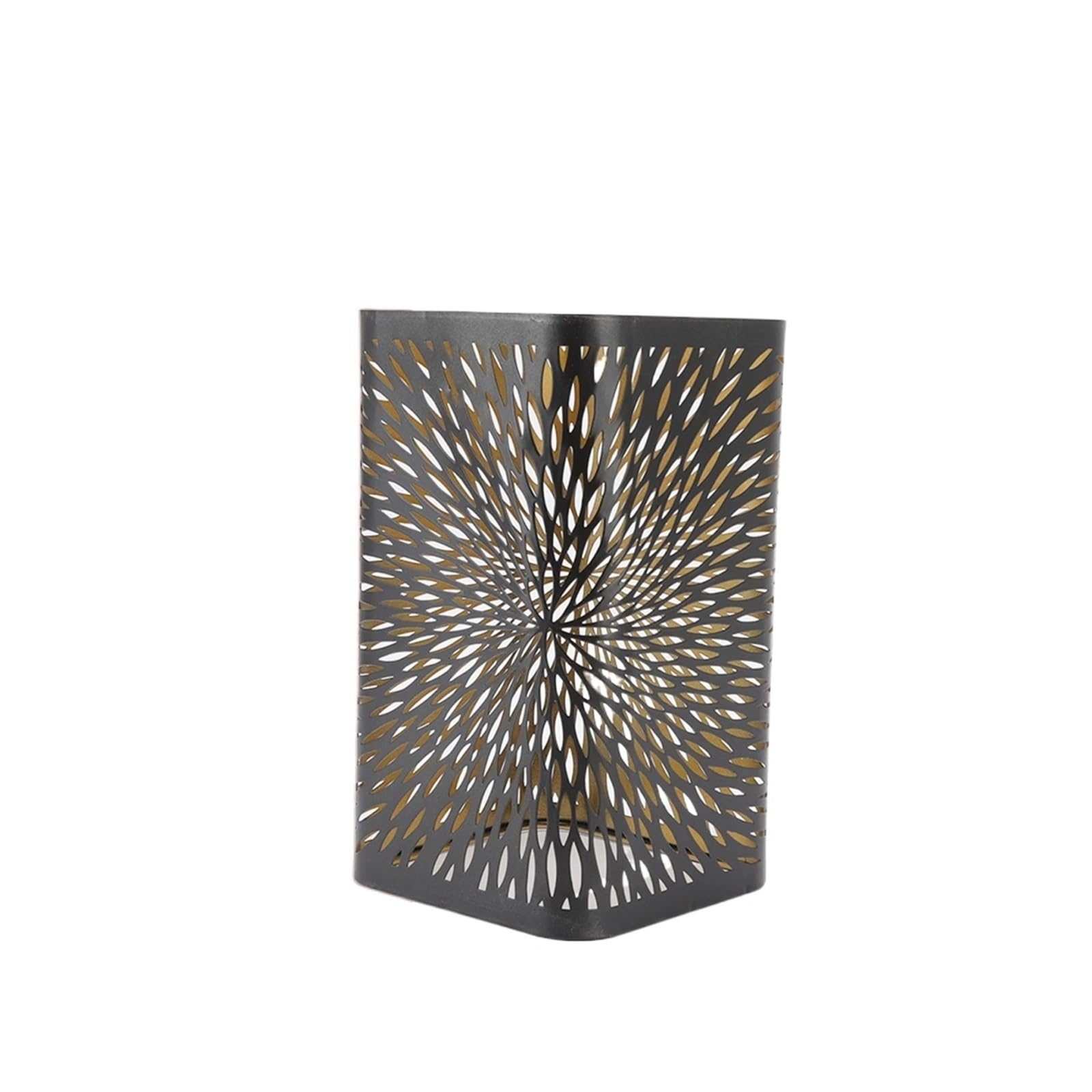 Metal Lamp Cover Antique Lamp Shade Hollow Carving Metal Cylindrical Circular Pattern E27 E26 Detachable Decorative Nightstand Table(Size B)