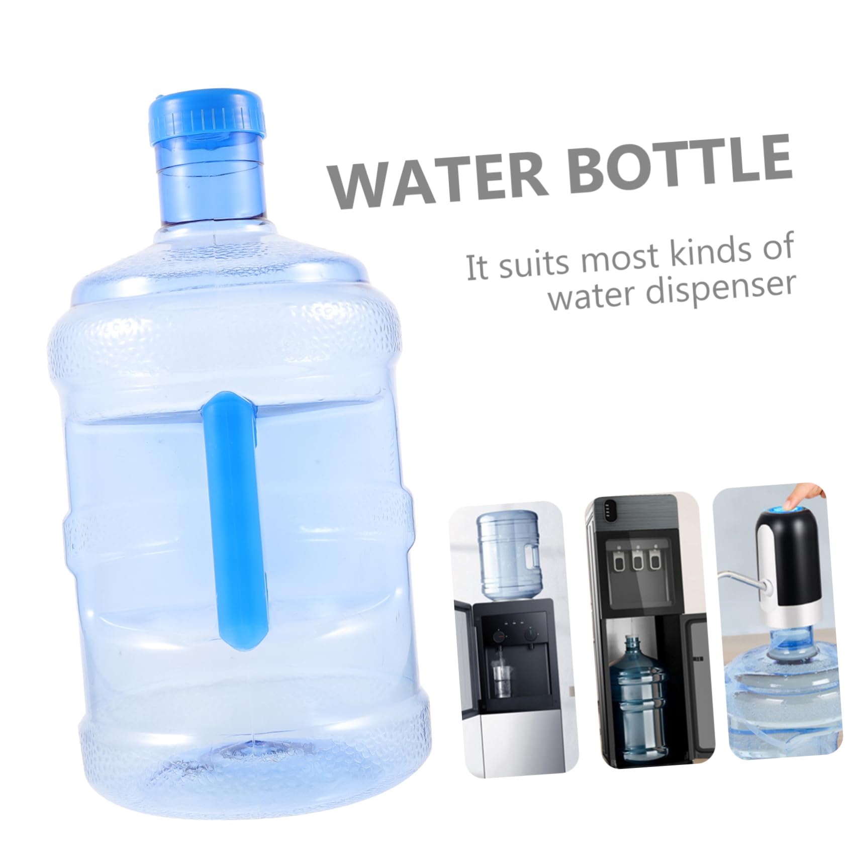 HANABASS 5L Wasserflasche 5 Liter Wasserfass mit Griff, PC Blau für Auto | Schraubverschluss, Hohe Dichtigkeit, Leicht zu Reinigen, Passend für Viele Wasserspender und Logo Aufdruck