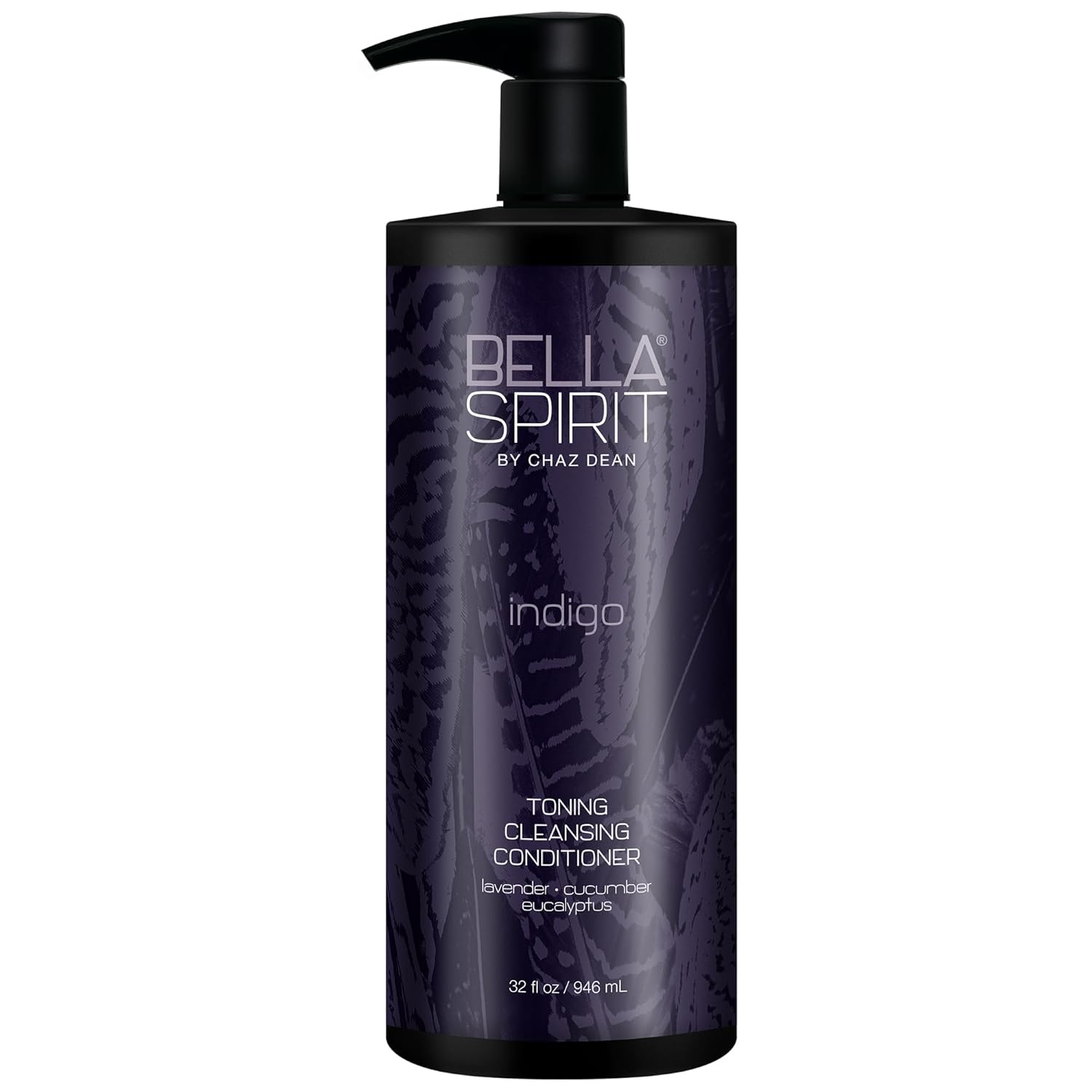 Bella Spirit by Chaz Dean Indigo Toning Cleansing Hair Conditioner - Adds Moisture to Dry, Curly, & Fine Hair, Shampoo Alternative for Women & Men, Hydrating & Moisturizing - 32 fl oz (Pack of 1)