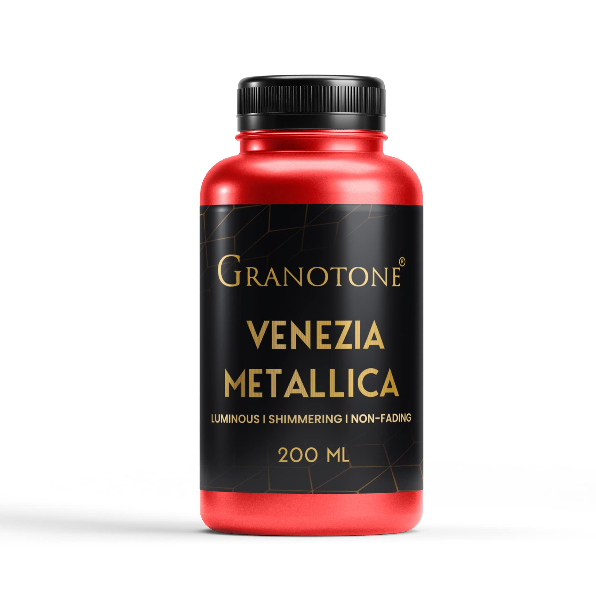 GRANOTONE Venezia Metallic Acrylic Paint Red 200ml Extra Sheen