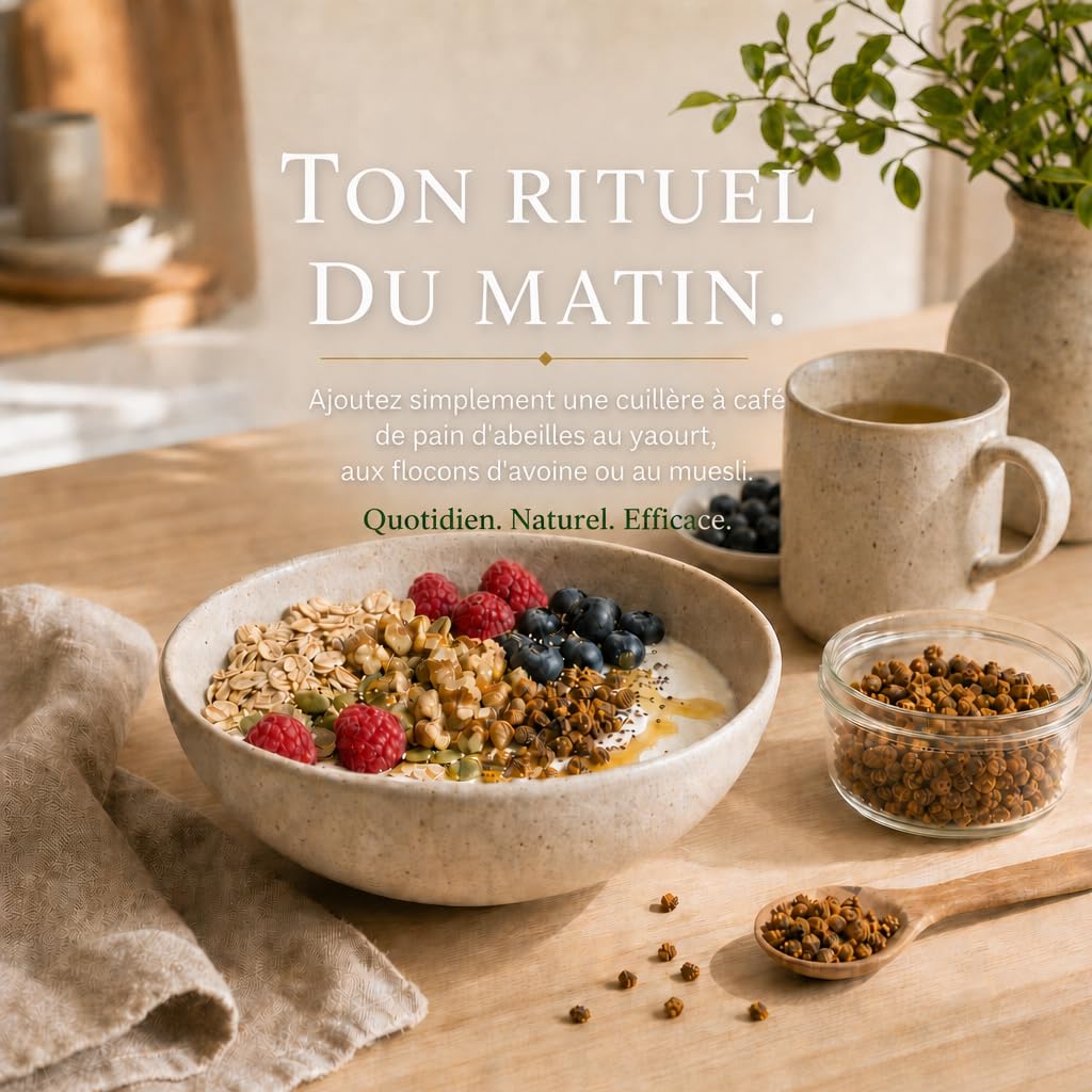 2nd1 Pain d'abeille Perga, Pollen Fermenté par Apiculteur en Lettonie, 250g | Source de vitamines, minéraux et acides aminés. Goût prononcé, légèrement amer – idéal dans muesli ou yaourt, pas seul.