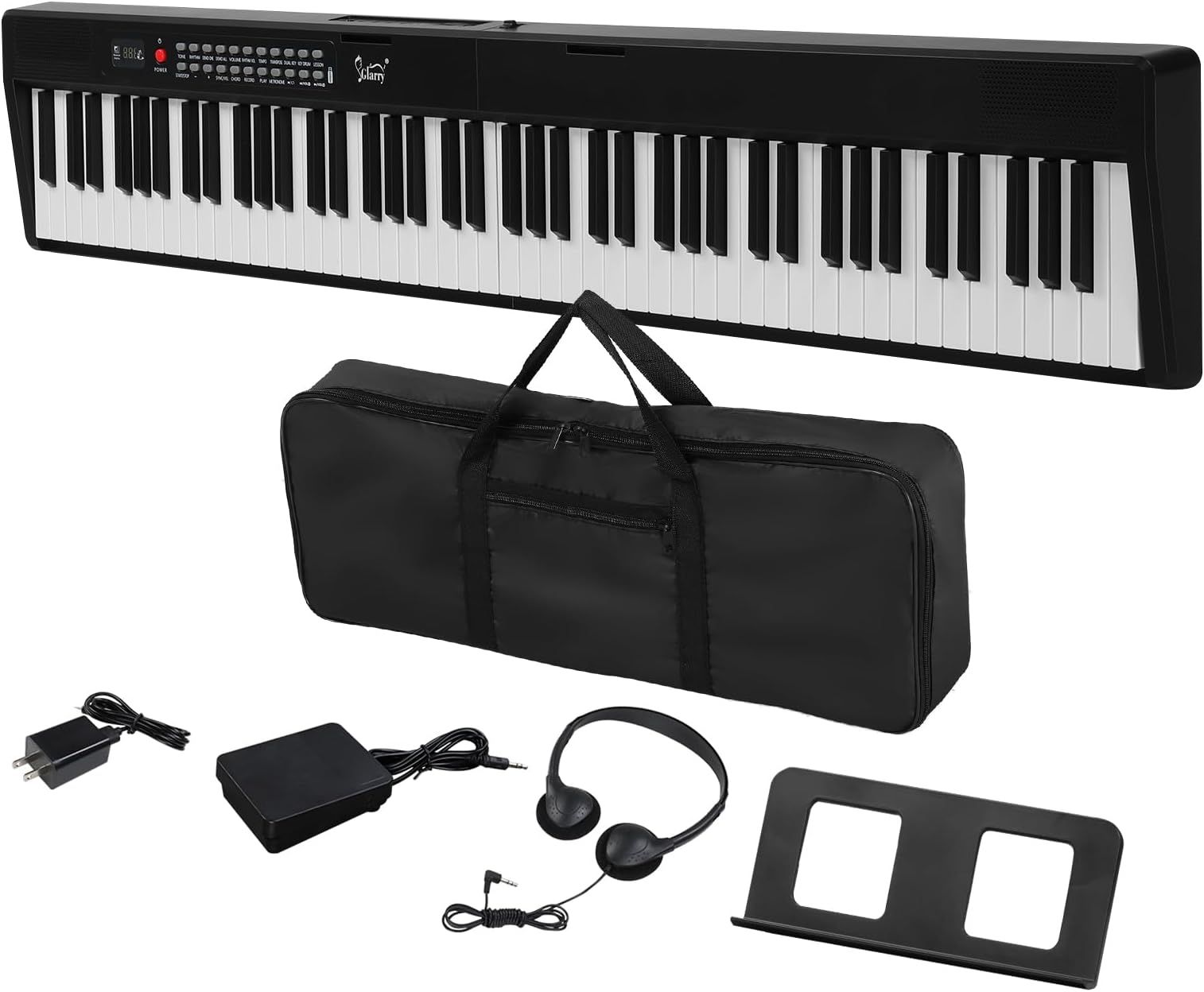 Folding Piano Keyboard, 88 Keys Semi-Weighted Keyboard Support Bluetooth MIDI, Portable Keyboard Piano with Sustain Pedal and Piano Bag for Beginner (Black)