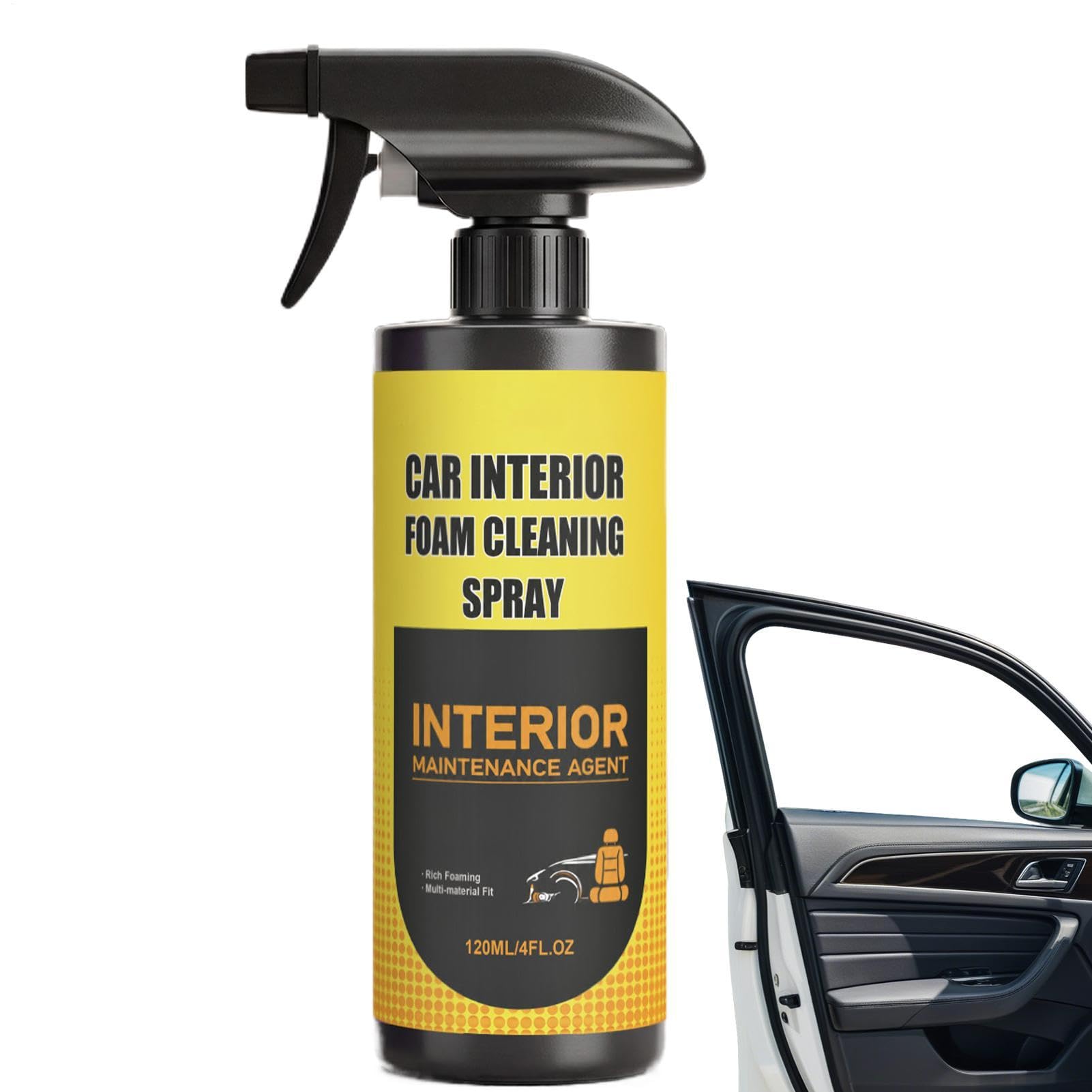 Limpiador de Salpicadero de Coche 120 ml Quitamanchas en Espuma | Limpiador de Espuma para Coches Limpiador de Tapicería, Asientos, Alfombras y Salpicadero