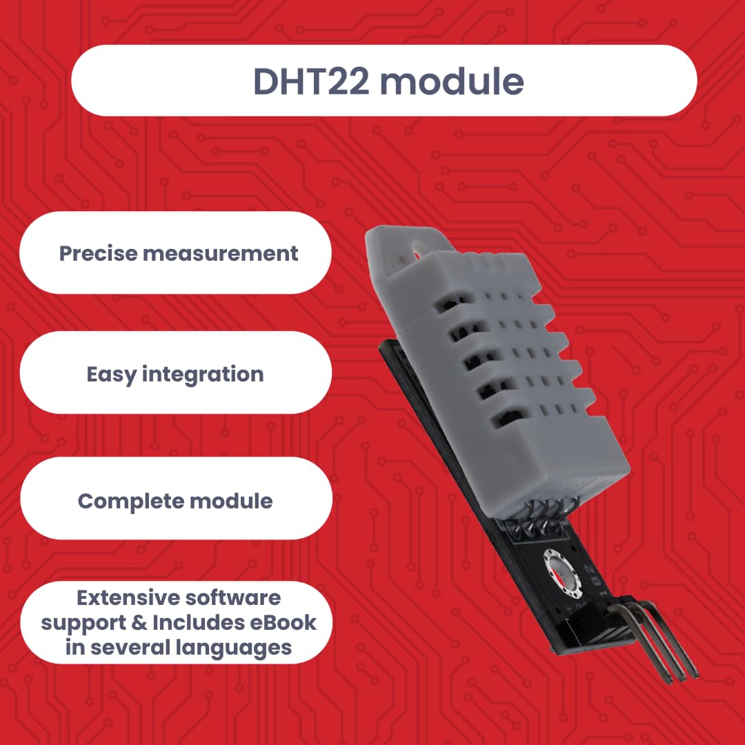 AZDelivery 3 x DHT22 moduł czujnika temperatury i wilgotności powietrza z wyjściem cyfrowym – kompatybilny z Arduino, Raspberry Pi, ESP32, precyzyjny czujnik wilgotności 0–99%, -40–125°C