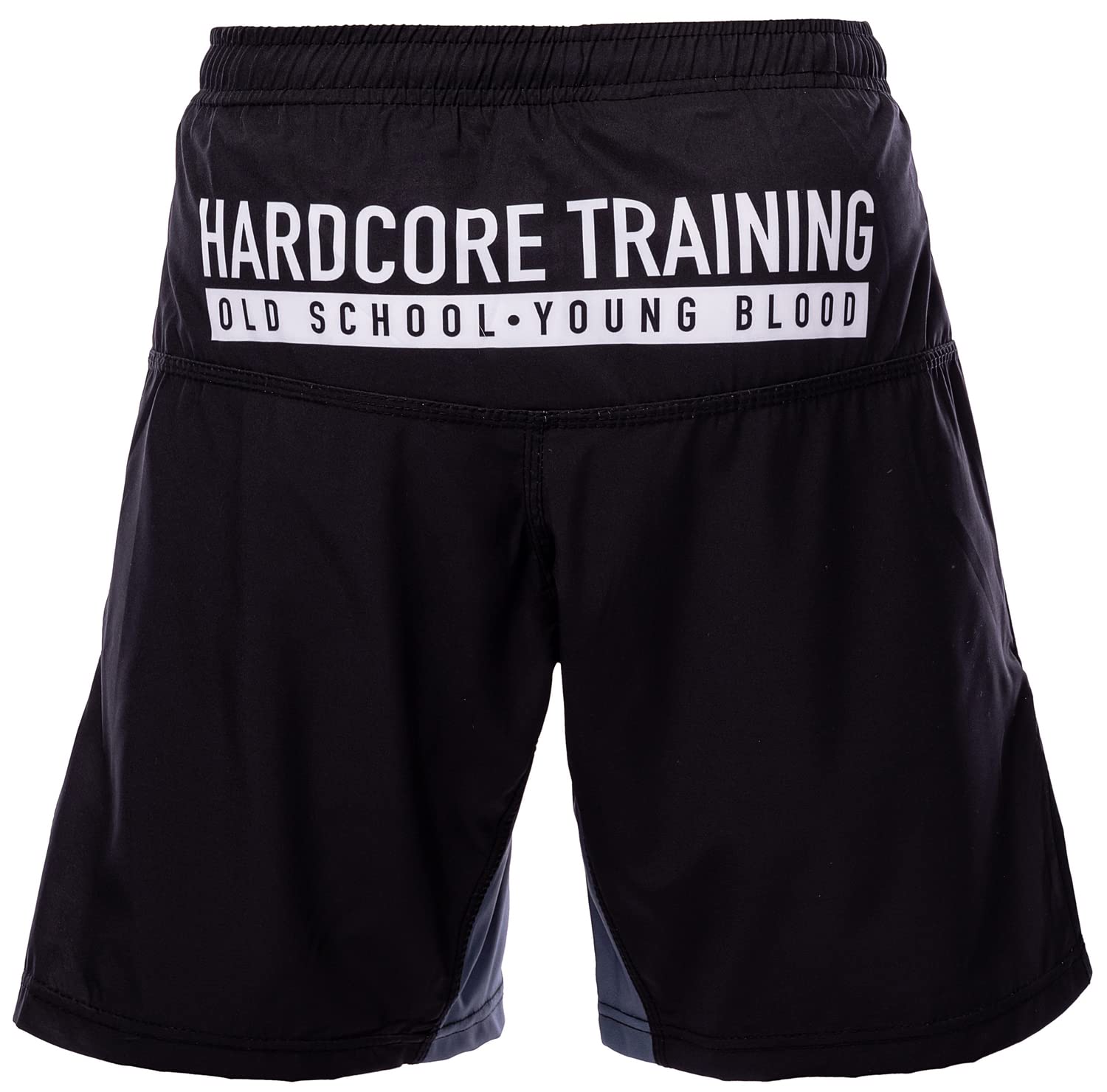Hardcore Training Kids Boks Aktywne Spodenki Szorty BJJ Fitness Bieganie Trening Ćwiczenia Odzież Sportowa (DE/NL/SE/PL, Wiek, 10 lat, Regularny, Czarny Szary Czerwony)