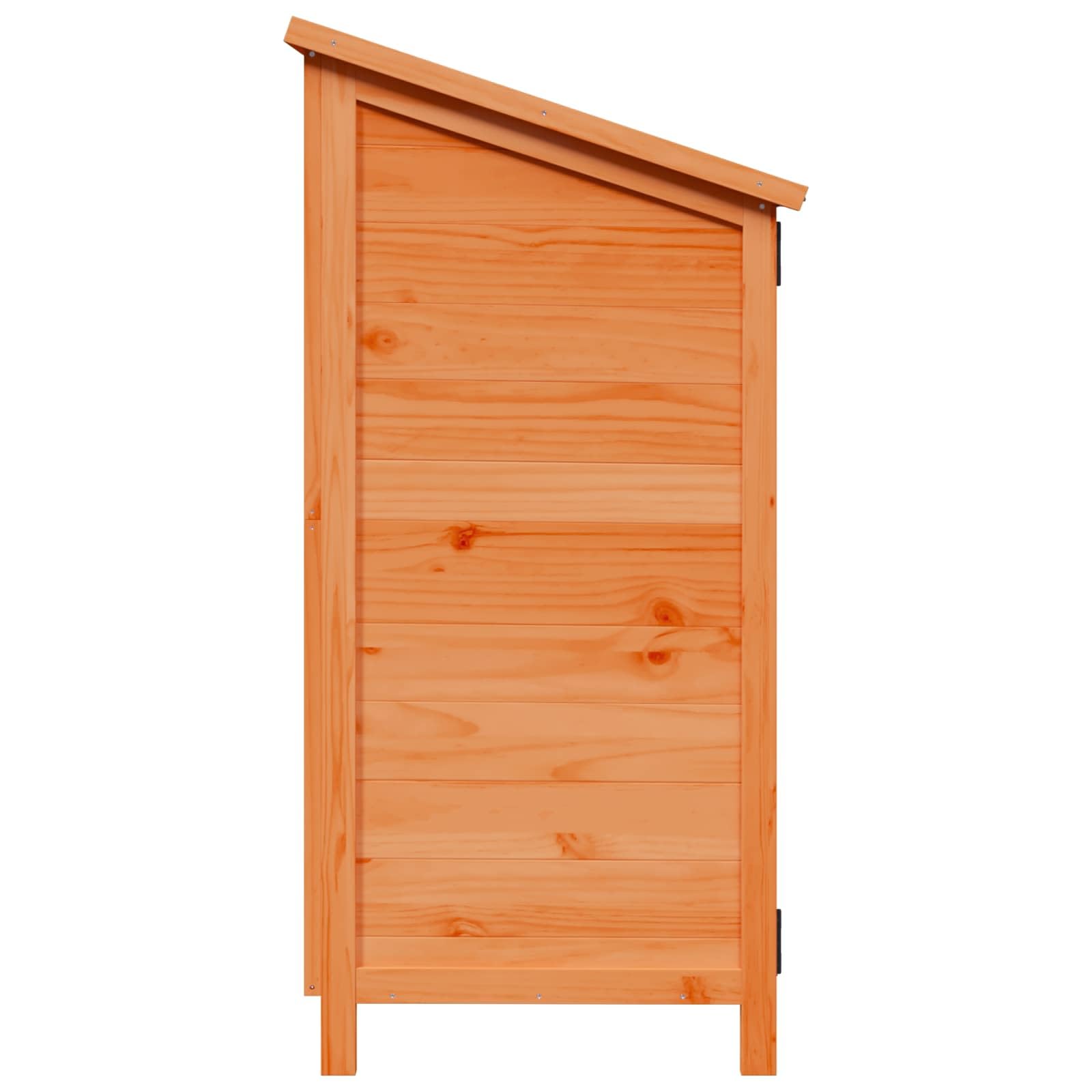 Gartenschuppen Braun aus Massivholz Fichte 106 x 56 x 113,5 cm Gerätehaus mit Lüftungstür Asphaltdach für Werkzeug Fahrradschuppen Gartenlagerung
