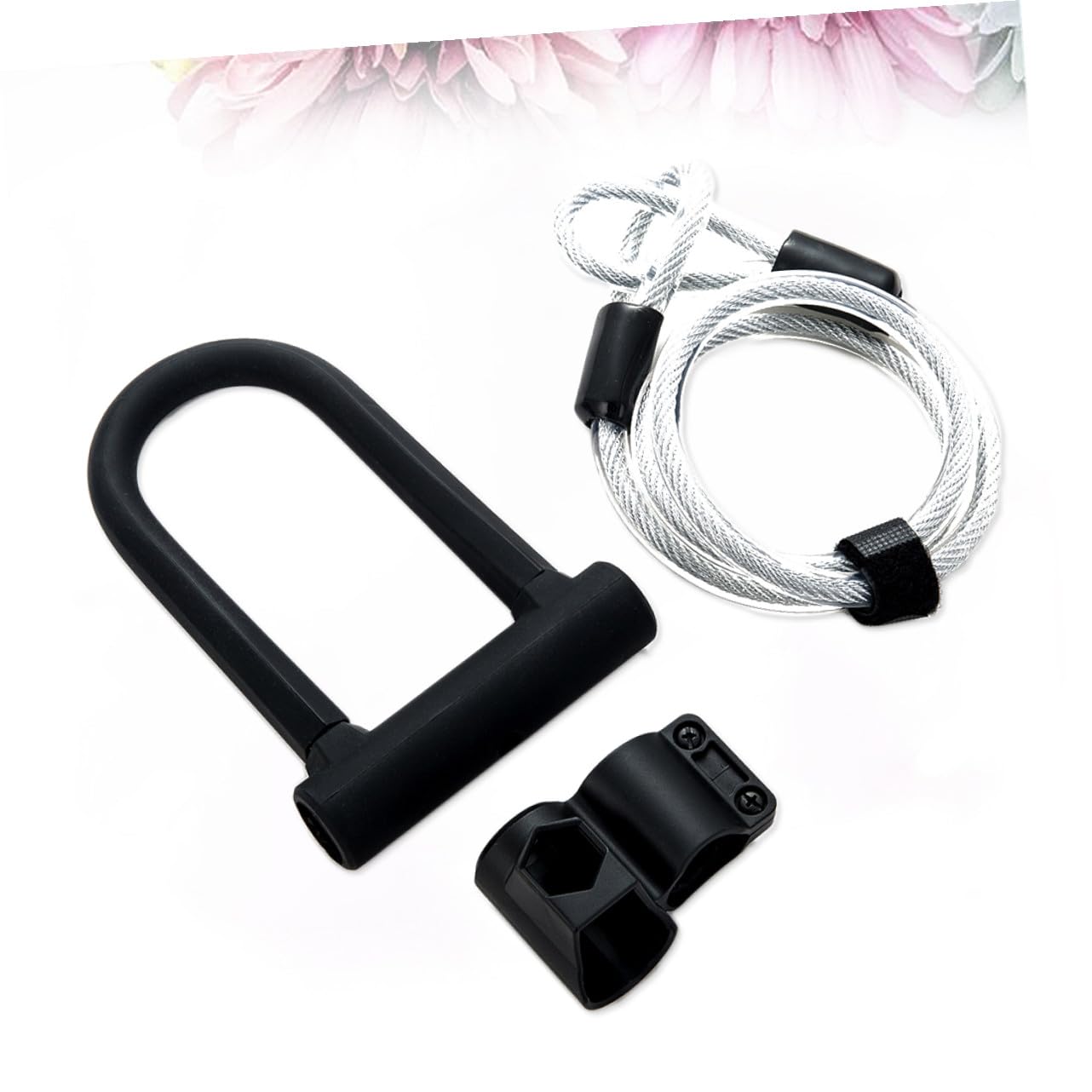 Antivol U Noir pour Vélo et Trottinette, Haute Sécurité | Acier et Abs, 2 Clés de Secours Incluses, Câble Acier pour Verrouillage Renforcé
