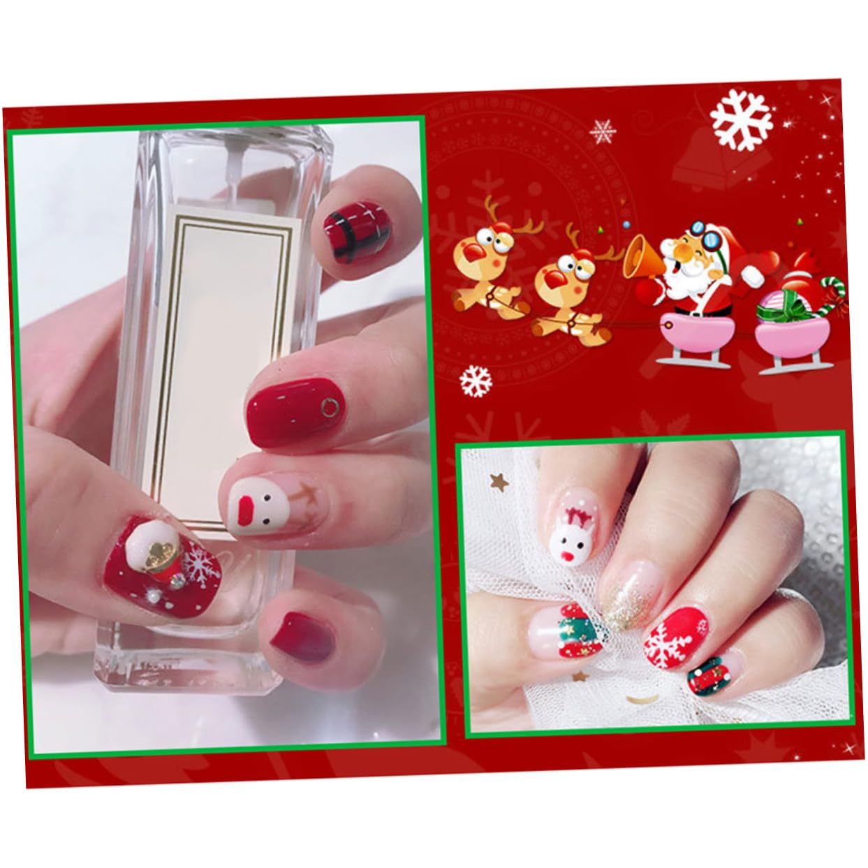 Healeved 30fogli Adesivi Per Unghie Natalizie Impermeabili Decorazioni Creativi Per Nail Art Adesivi Autoadesivi Per Donne e Ragazzo Ragazza Per Festività Di Natale