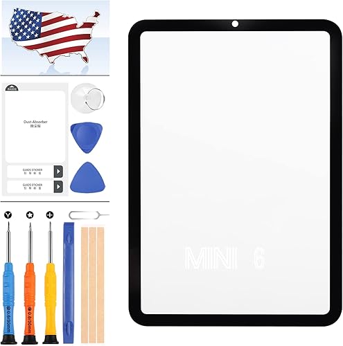 Kit de reemplazo de pantalla para iPad Mini 6 (no LCD y digitalizador táctil) para iPad Mini 6 6ª generación de vidrio frontal 8.3 pulgadas A2567