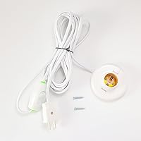 Vista 7 de 1 cable de luz colgante blanco E27 enchufe de bombilla a 2 clavijas con interruptor de encendido/apagado (cable de soporte de lámpara de 3M)