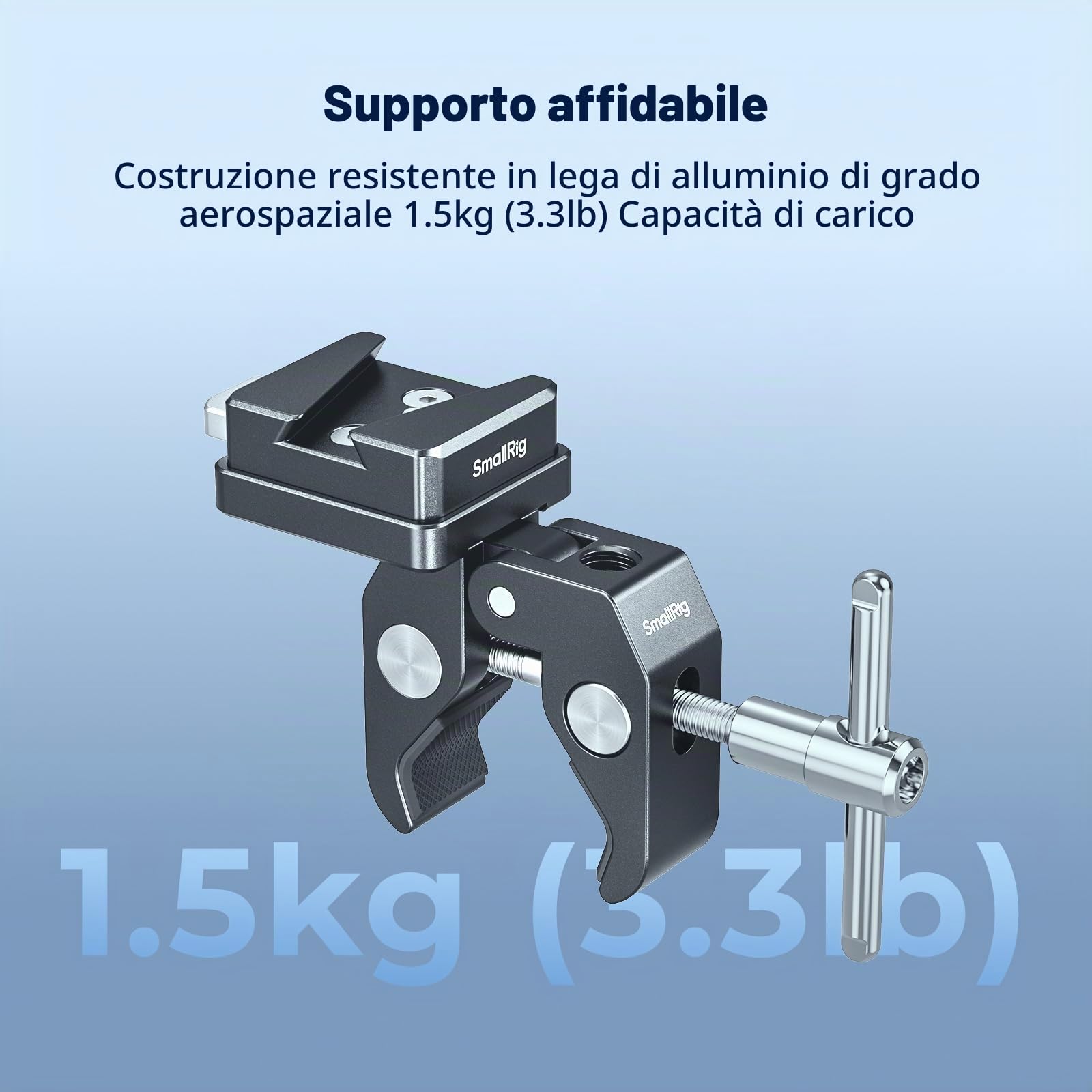 SMALLRIG V-Mount 5313 - Morsetto antiscivolo a forma di granchio, 15-40 mm, portata 1,5 kg, compatibile con più marche di batterie V-Mount