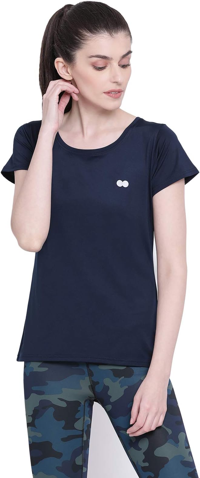 CloviaWomen's Comfort Fit Active Text Print T-Shirt