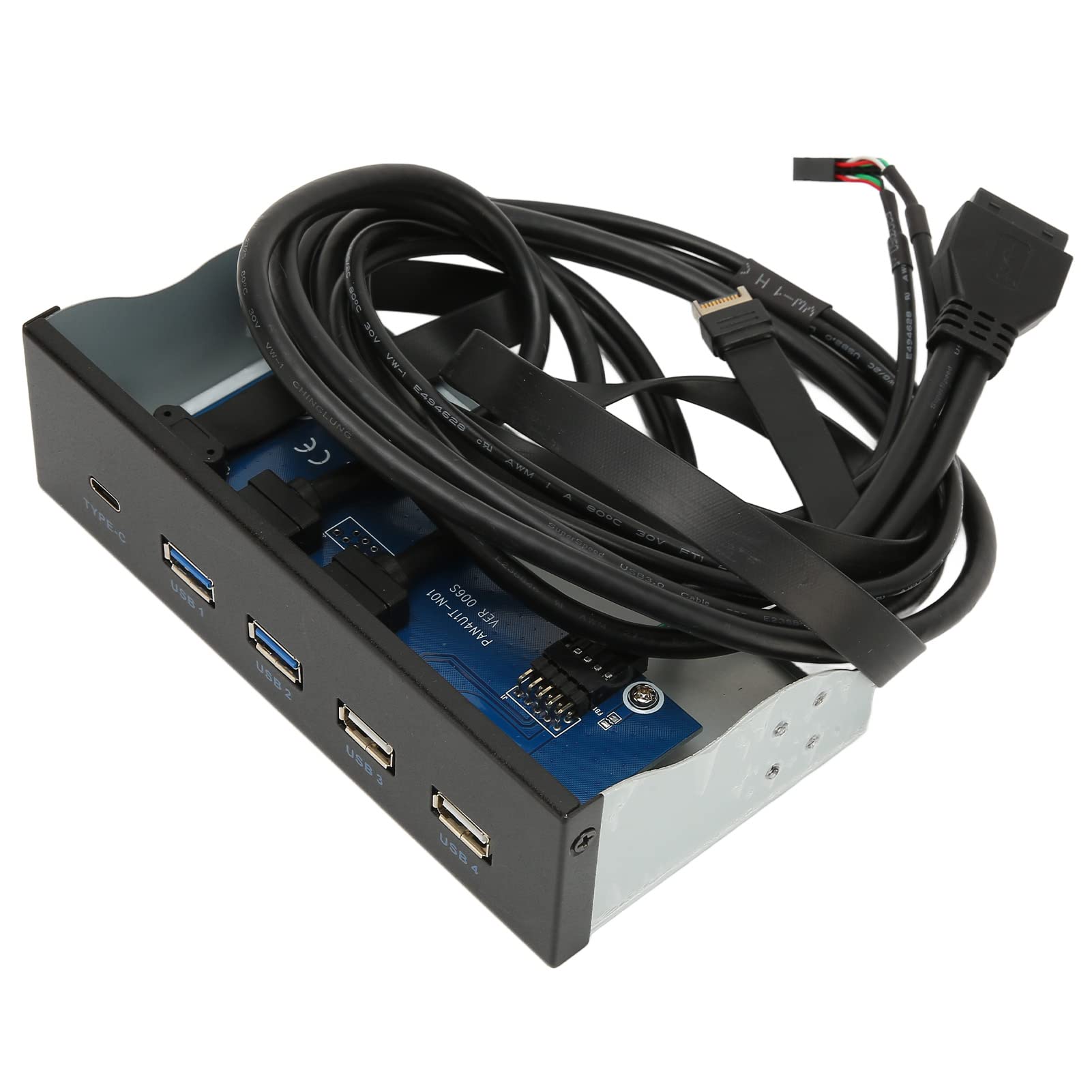 Dual USB3.0 -Ports und Medien Dashboard - 5,25 Zoll Media Dashboard 2XUSB3.0 2XUSB2.0 1XTYPE C 10 GBPS Hochgeschwindigkeits Medien Front Panel für PC Desktop Chassis mit Kartenleser