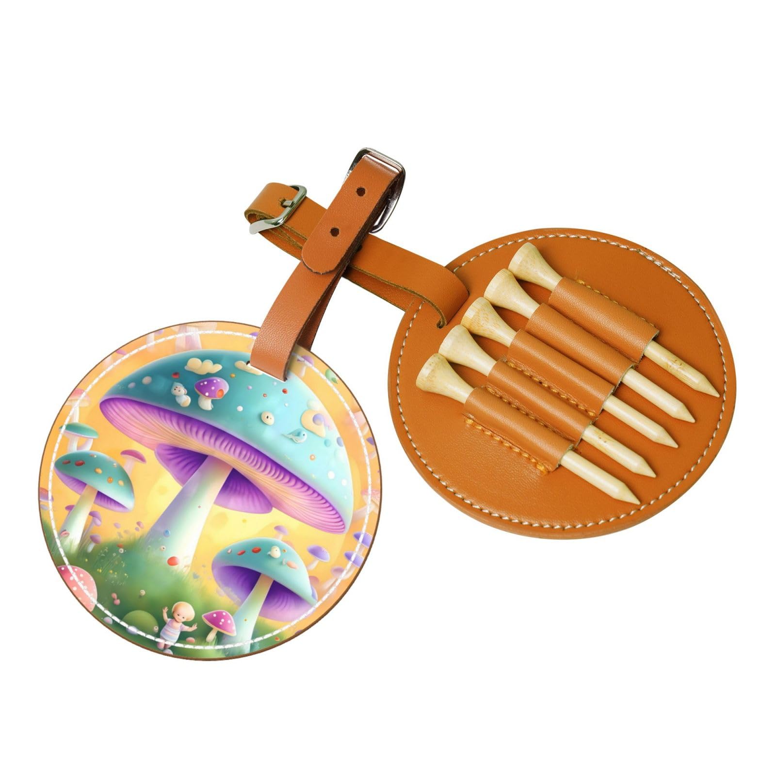 WXXWXD Fantasy Mushroom Printed Golf Tee Storage Bag - Portable Storage, Easily Organize Tees