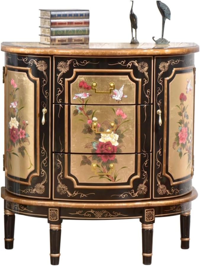 Sideboard Cabinet Chinese Style Porch Cabinet Retro Painted Decorative Cabinet Pantry Cabinet Storage Living Room Storage Cabinet Sideboard Cabinet with Drawers