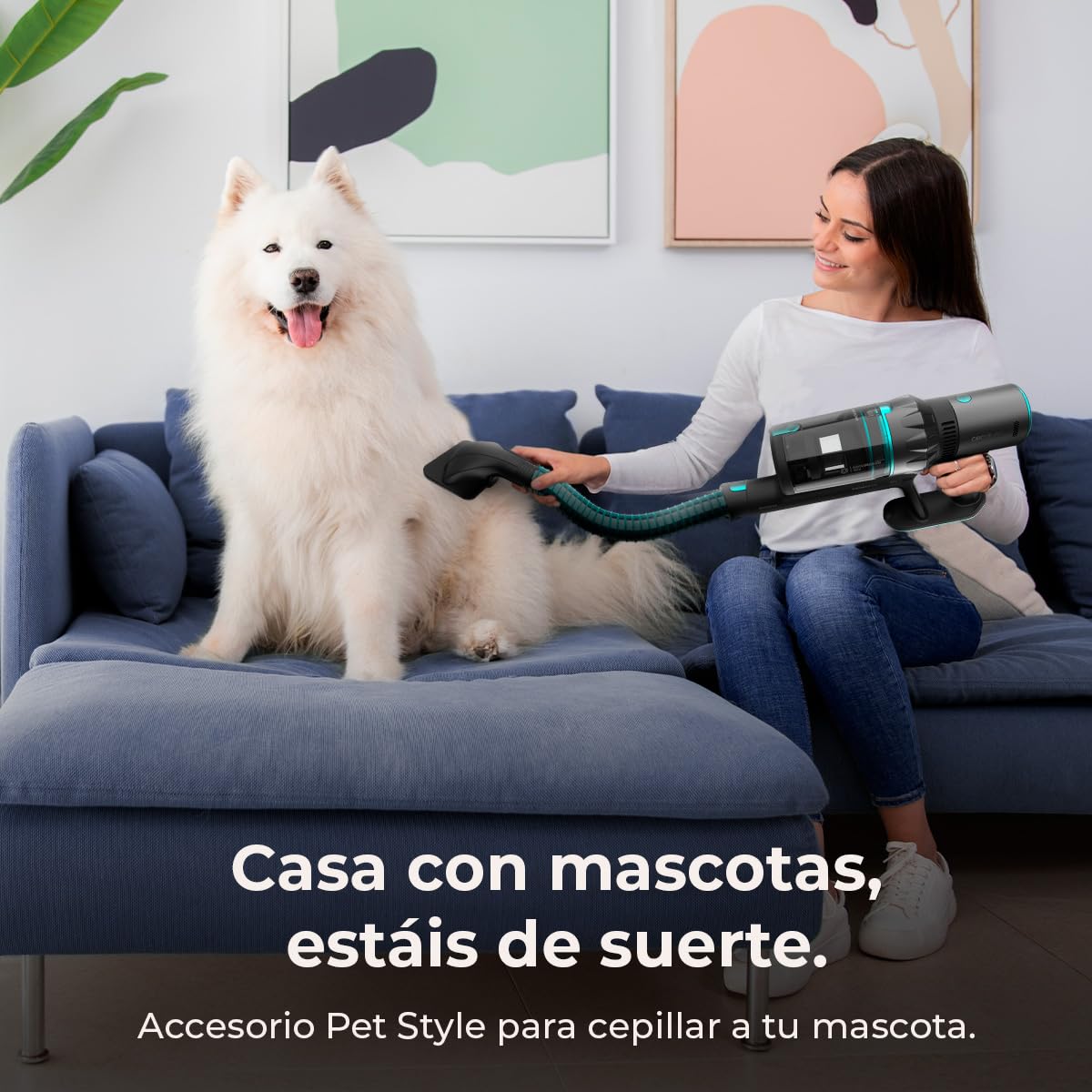 Cecotec Scopa Elettrica senza Fili Conga Rockstar 2500 Thunder Pet Flex. 400W, 120AW, Autonomia 65min in Eco, Spazzola Antigroviglio, Tubo Flessibile, Spazzola Animali, Accessori Mobili e Angoli