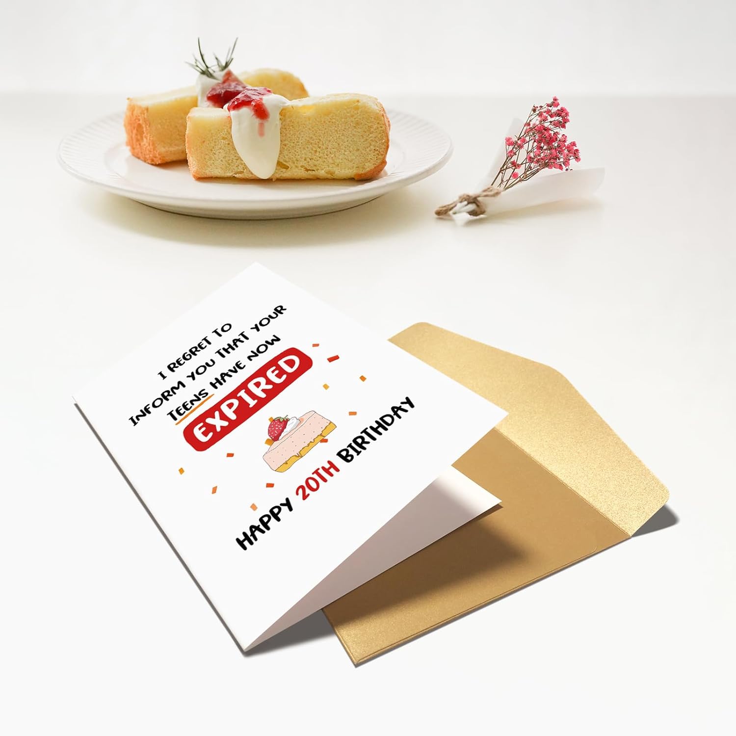Chenive Funny 20th Birthday Card for Him Her, 20th Birthday Card for Son Daughter, 20 Years Old Card for Niece Nephew, Teens Have Expired Card - Image 5