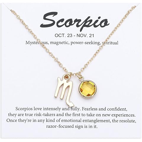 14k Gold Plated Zodiac Birthstone Crystal Pendant Necklace, Horoscope Sign Charm Ne...
