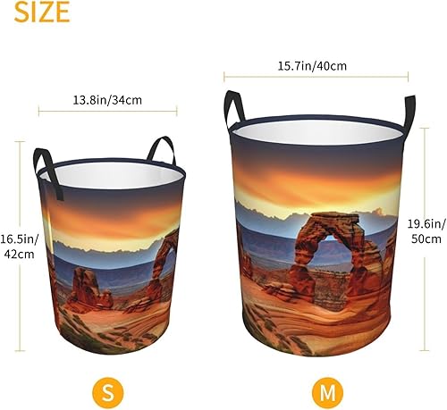 Miniatura 5 de Arches National Park print Circular Hamper Waterproof Storage Bin Organizer Basket Laundry Hamper With Handles For Clothes Toys Medium