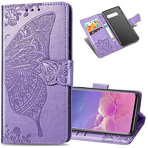 LEECOCO Samsung S10 Plus Case Premium PU Leather Wallet Case Butterfly Embossed Full Body Protection Flip Stand Card Holder Magnetic Cover for Samsung Galaxy S10 Plus Big Butterfly Light Purple SD LEECOCO Samsung S10 Plus Case Premium PU Leather Wallet Case Butterfly Embossed Full Body Protection Flip Stand Card Holder Magnetic Cover for Samsung Galaxy S10 Plus Big Butterfly Light Purple SD
