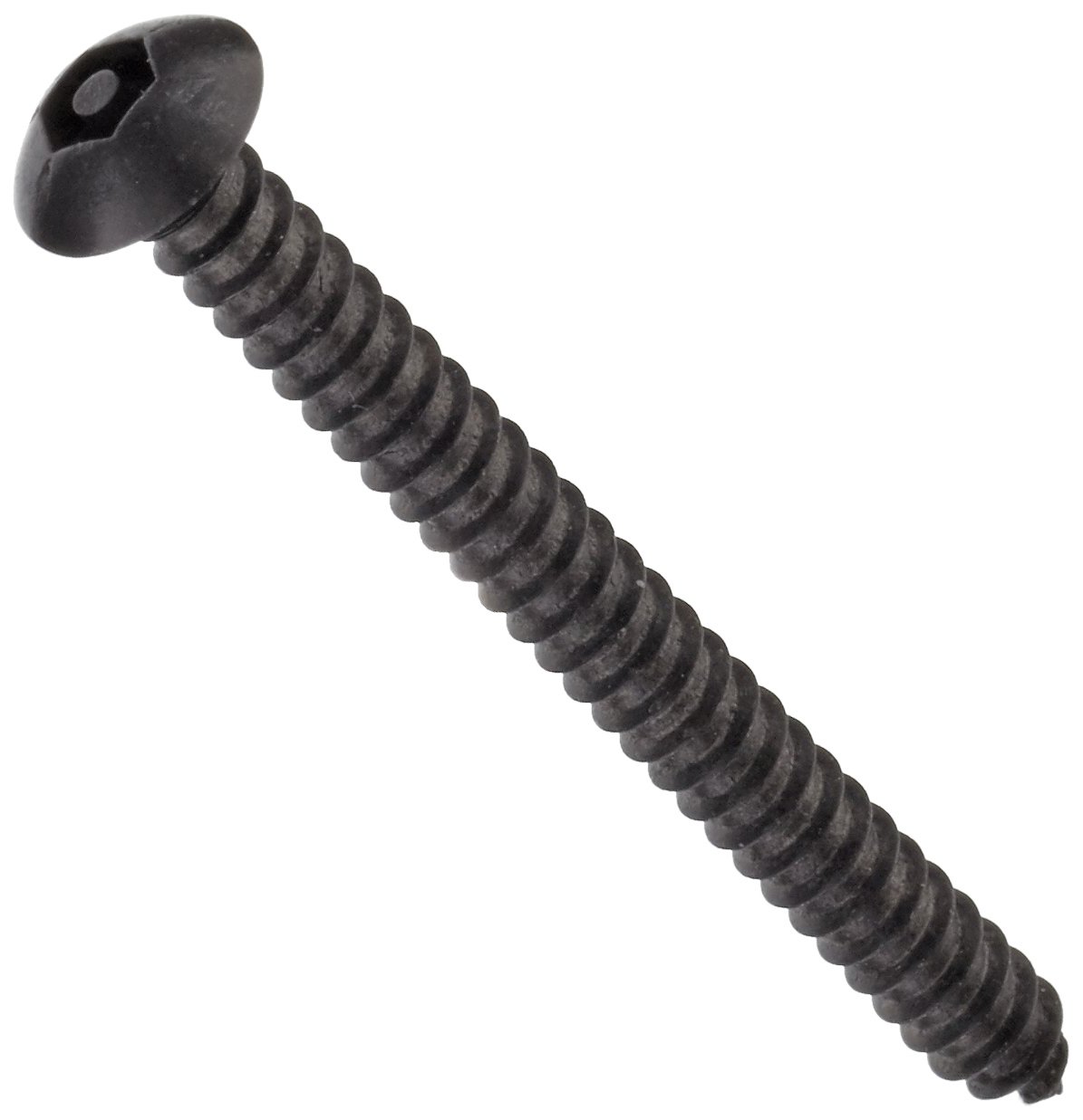 Alloy Steel Sheet Metal Screw, Black Oxide Finish, Button Head, Pin In Head Hex Drive, Type AB, 1/2" Length, #10 Threads, Made in US (Pack of 50)
