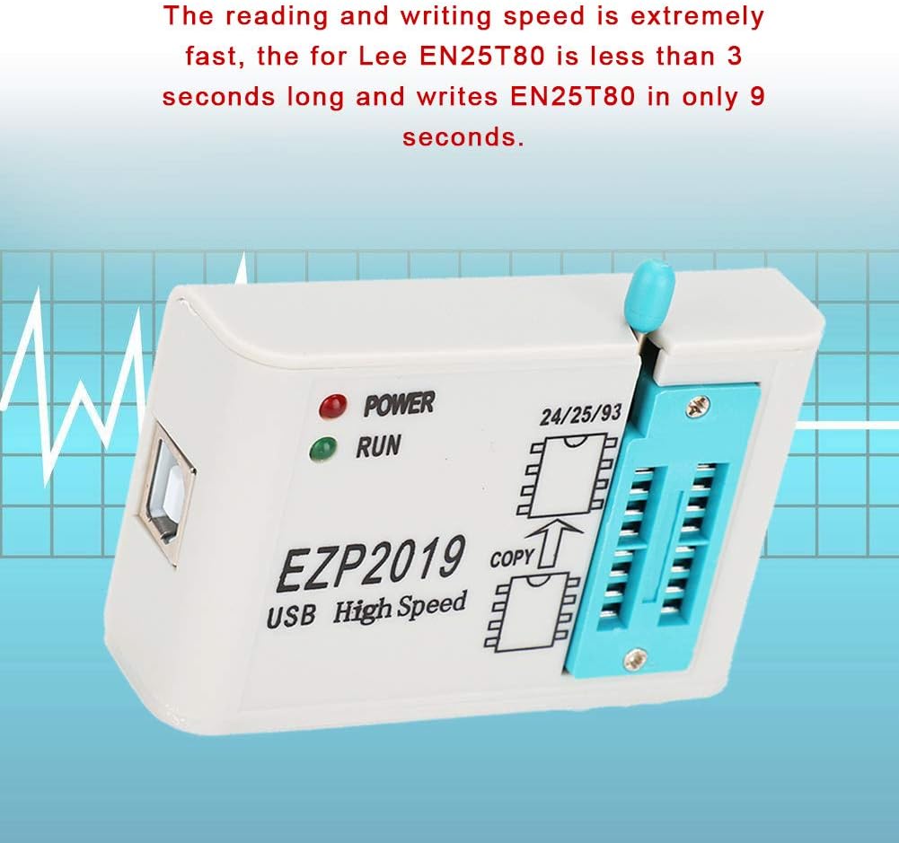 ASHATA EZP2019 High Speed USB SPI Programmer, EZP2019 High Speed Programmer With 4 Tested Base Support for 24/25/26/93 Series - Image 5