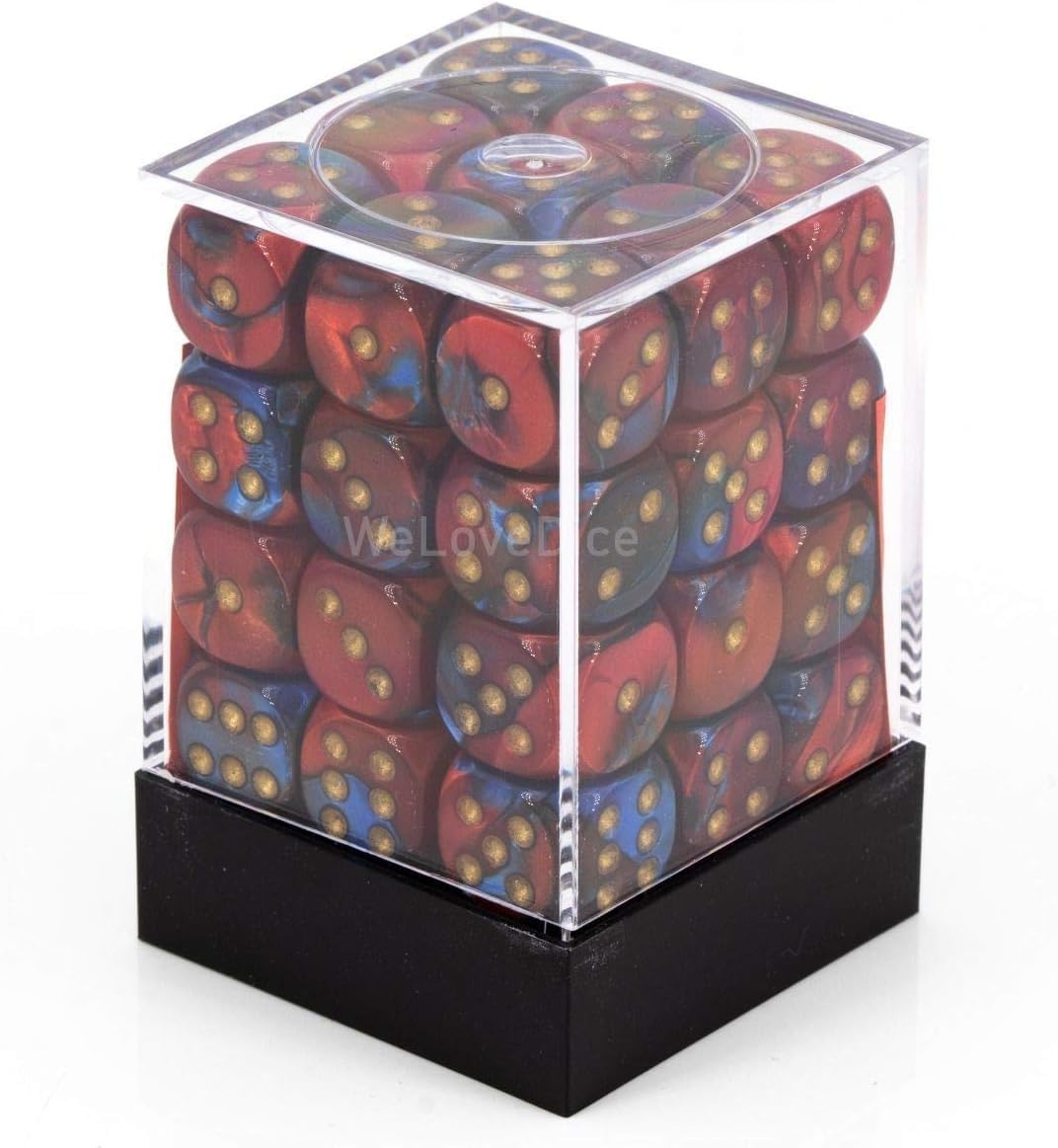 Chessex DND Dice Set D&D Dice-12mm Gemini Blue, Red, and Gold Plastic Polyhedral Dice Set- for Dungeons and Dragons Dice Includes 36 Dice – D6