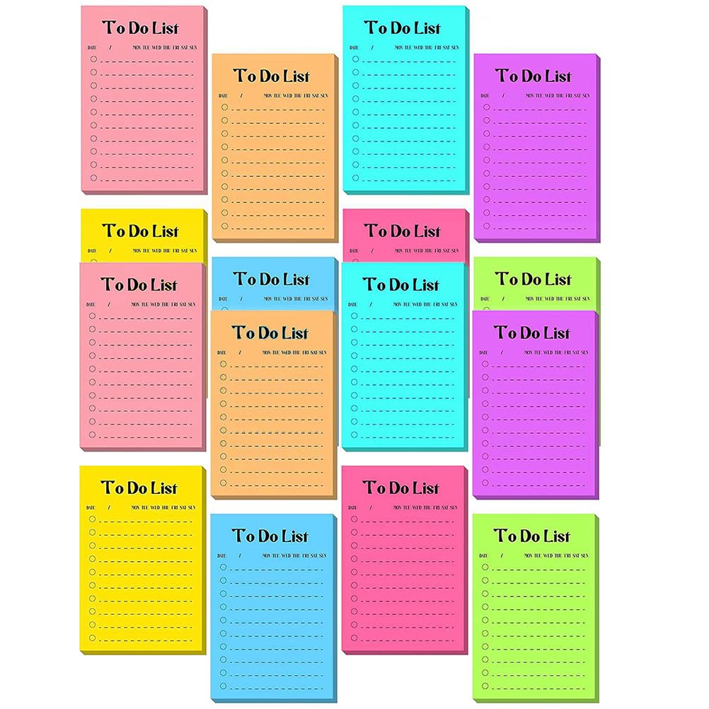 Artibetter Bloc de Notas Portátil de Papel Fluorescente Unidades Pegatinas Desprendibles para Notas de Oficina Accesorios Escolares Lista de Tareas Hogar