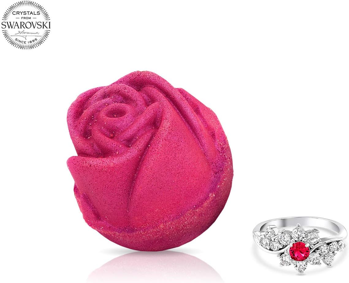Fragrant Jewels You are My Rose Bath Bomb with Collectible Ring (Size 5-10)