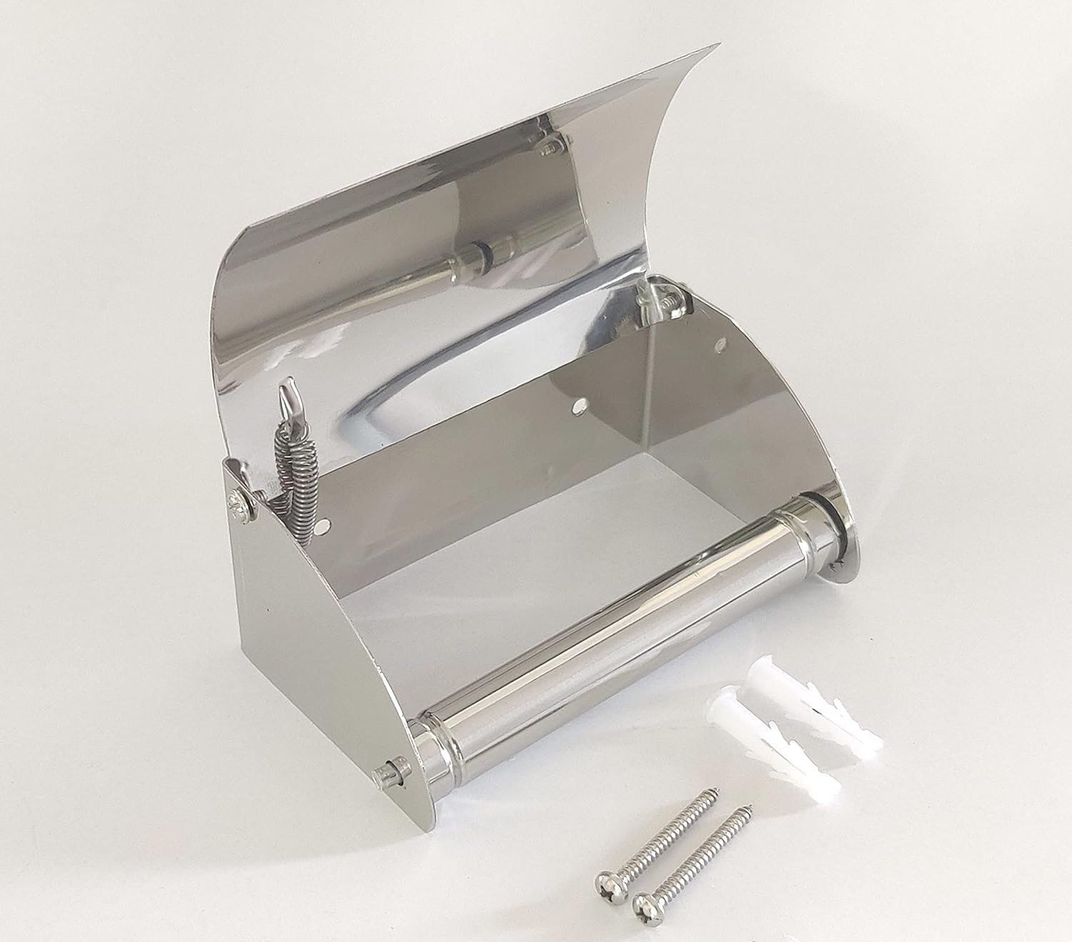 Toilet Paper Holder with Cover Lid, Stainless Steel Paper Cutter with Spring Action Lid.Wall Mounted Tissue Roll Paper Dispenser Holder, Washroom Bathroom Toilet Paper Roll Holder (B0D35C21GY) Amazon Price History, Amazon Price Tracker