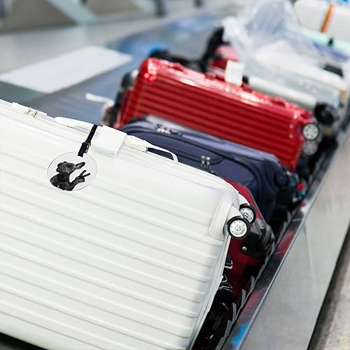 Miniatura 7 de TKS MITLAN 1 etiqueta de equipaje de Bulldog francés, cubierta de privacidad, etiqueta de identificación, tarjeta de dirección para bolsa de viaje