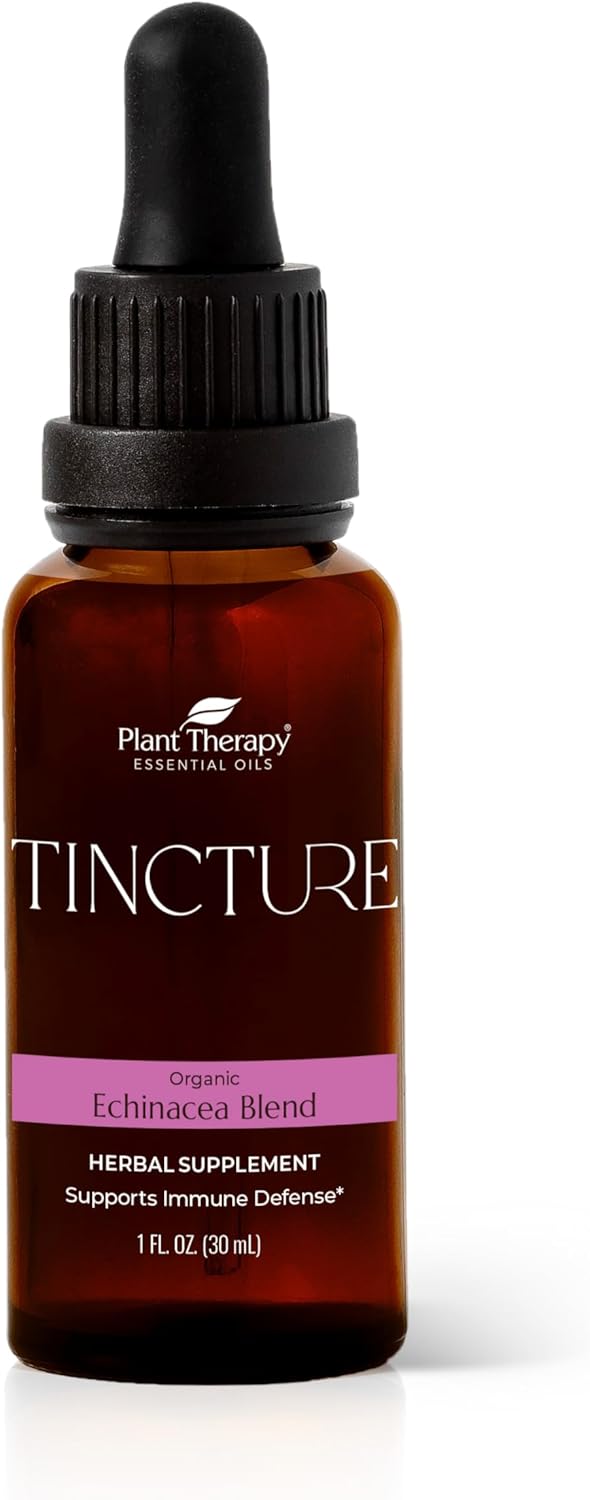 Plant Therapy Organic Echinacea 50/50 Blend Herbal Supplement Tincture 30 mL (1 oz) Supports Immune Defense, Encourages Healthy Looking Skin, Vegan, Non GMO, Gluten Free, Liquid, 1 Bottle Plant Therapy Organic Echinacea 50/50 Blend Herbal Supplement Tincture 30 mL (1 oz) Supports Immune Defense, Encourages Healthy Looking Skin, Vegan, Non GMO, Gluten Free, Liquid, 1 Bottle