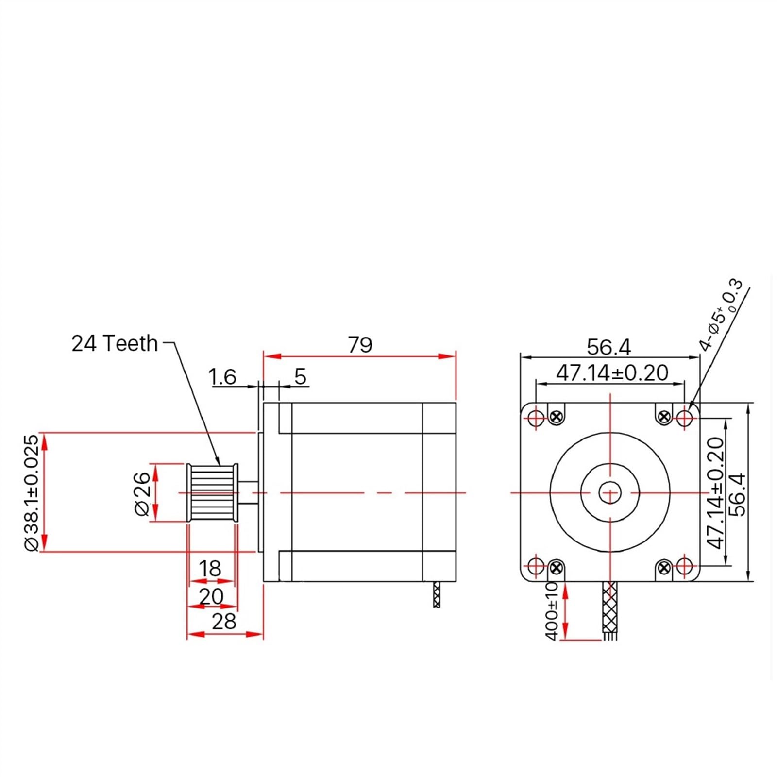 Schrittmotor, Nema23 Schrittmotor 57 mm 3 Phasen 150 Ncm 5 A Schrittmotor mit Getriebe (573S15-L) 6-polig for 3D-Drucker CNC XYZ für 3D-Drucker