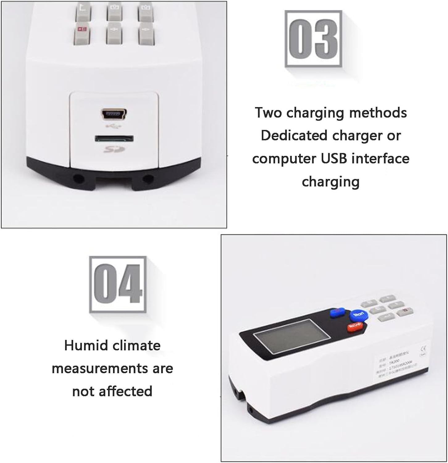 Probador de rugosidad de la superficie, profilómetro digital de mano, pantalla LCD, sonda de diamante, precisión 0,001 μm